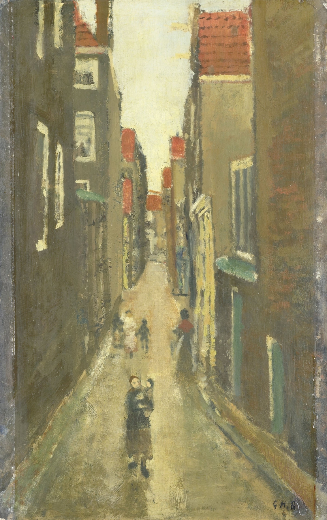 The Baanbrugsteeg looking from the Haarlemmerdijk towards the Vinkenstraat and the Brouwersgracht, by George Hendrik Breitner, public domain