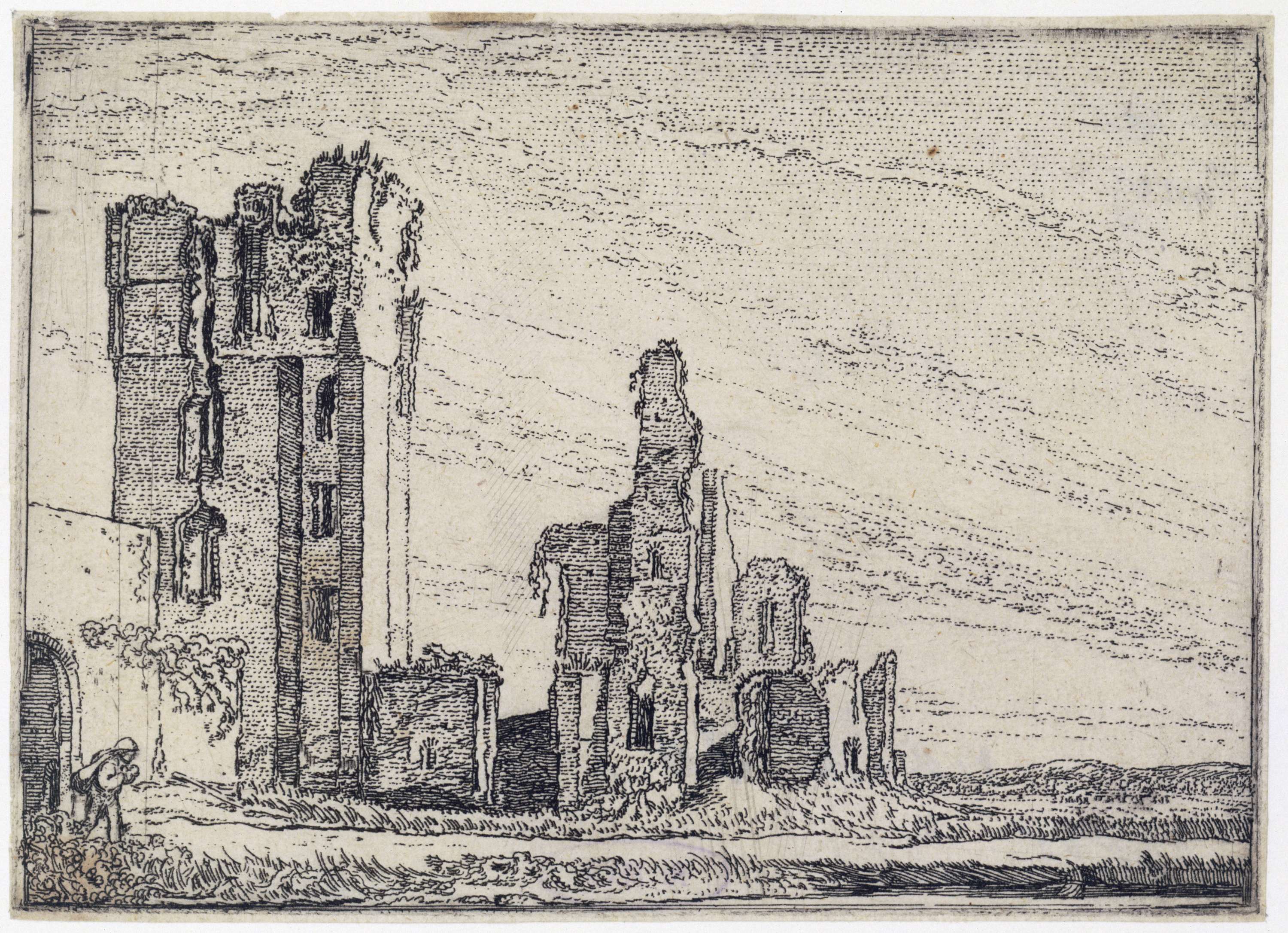 Ruïnes van het Huys te Kleef bij Haarlem, by Willem Pietersz Buytewech, public domain