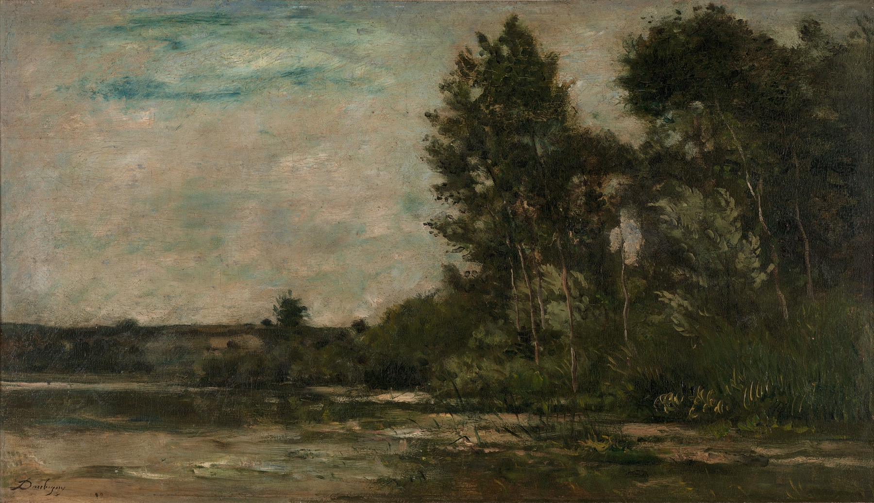 Scène de rivière (River Scene), by Charles François Daubigny, public domain