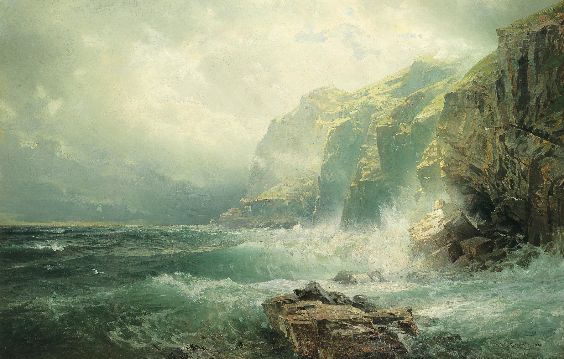 Rocky Coastline, Cornwall, by William Trost Richards, public domain