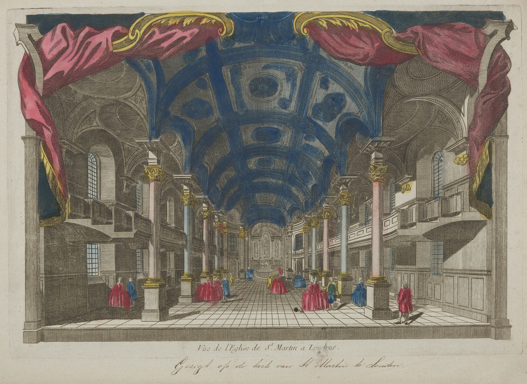 Rococo architecture of the Church of St. Martin in London, unknown artist