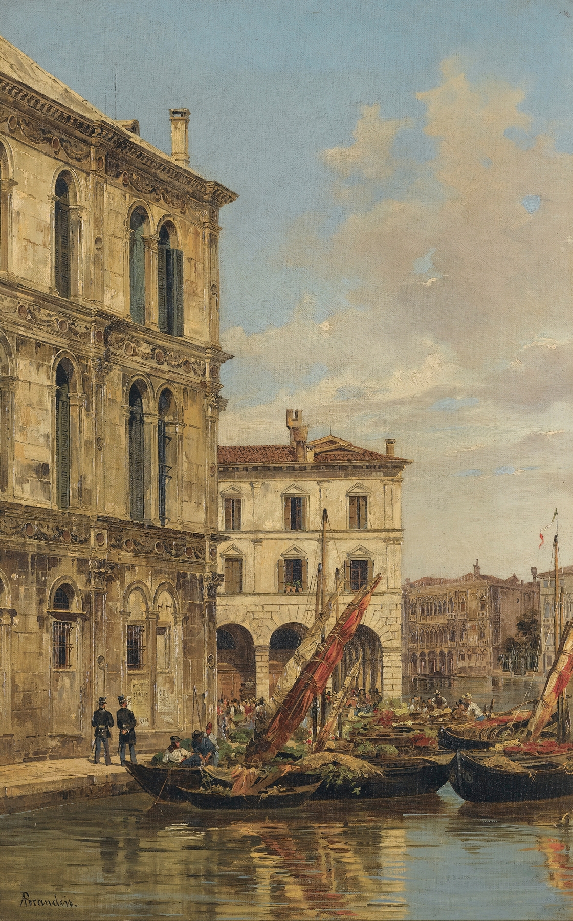 The Grand Canal by Antonietta Brandeis, oil on canvas depicting a serene Venetian landscape.