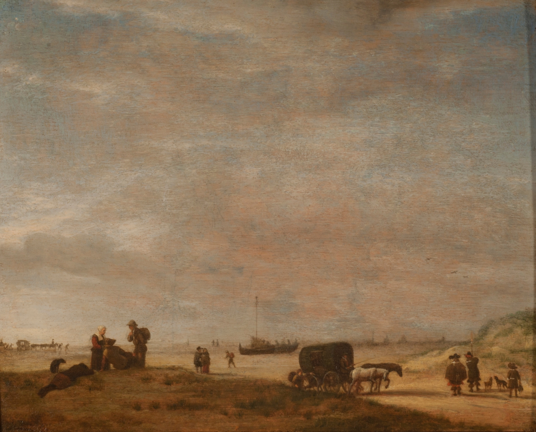 Scheveningen Beach, by Adriaen van de Velde, public domain