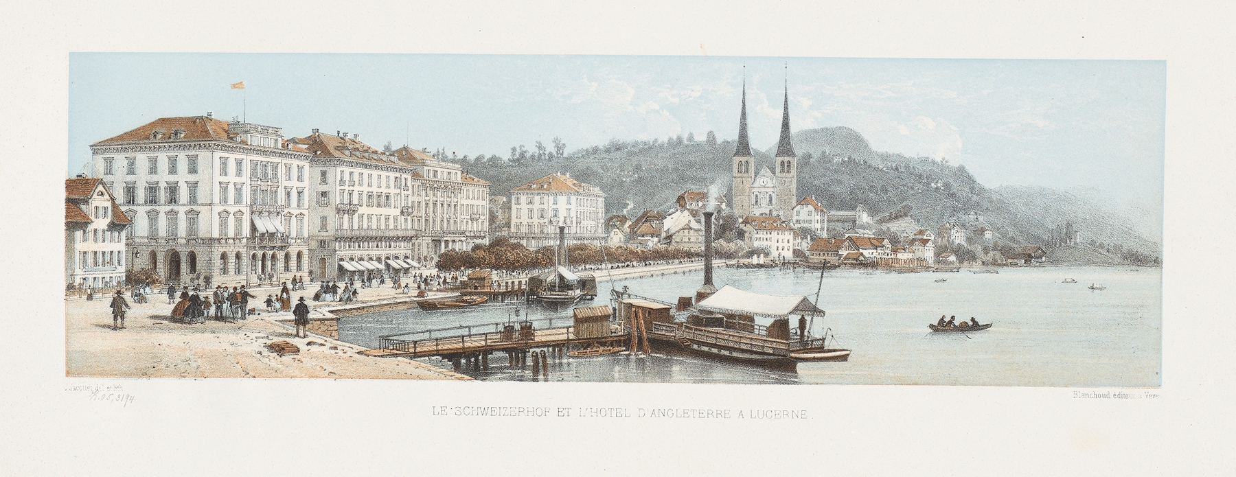 Le Schweizerhof et l’Hotel d’Angleterre a Lucerne, by Jean Jacottet, public domain