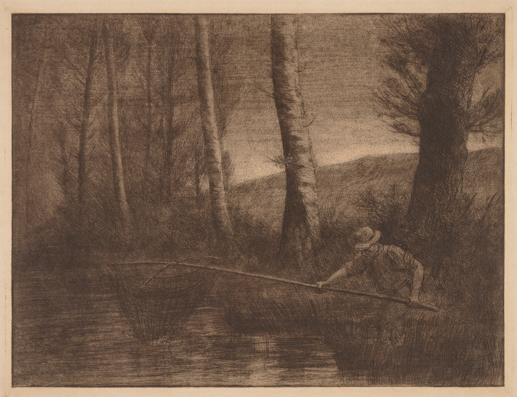 The Fish in the Hoop Net, by Alphonse Legros, public domain