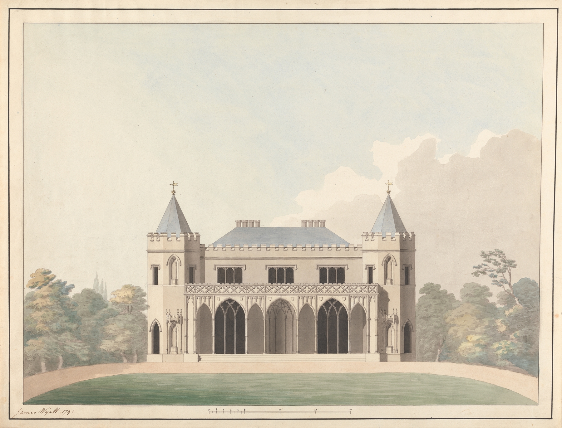 Design for Little Frogmore; Elevation, by James Wyatt, public domain