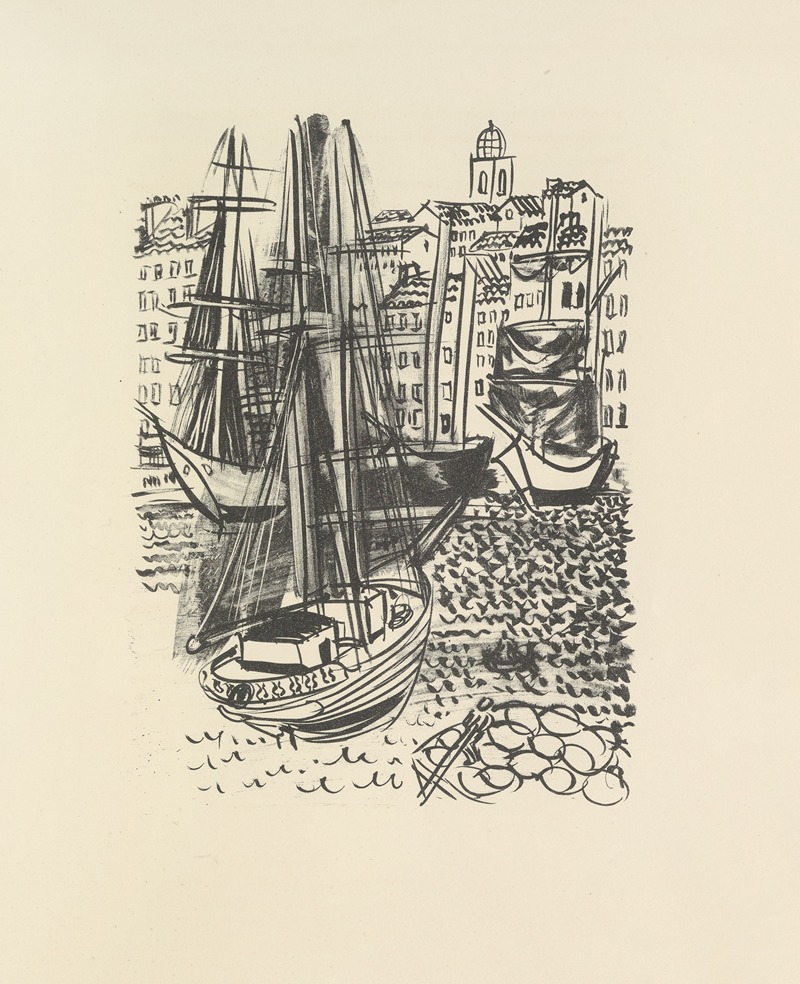 Raoul Dufy's painting 'Le poète assassiné Pl.17' features vibrant colors and dynamic figures.