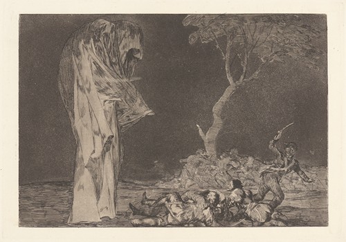 Goya's painting illustrates the theme of honor and fear.