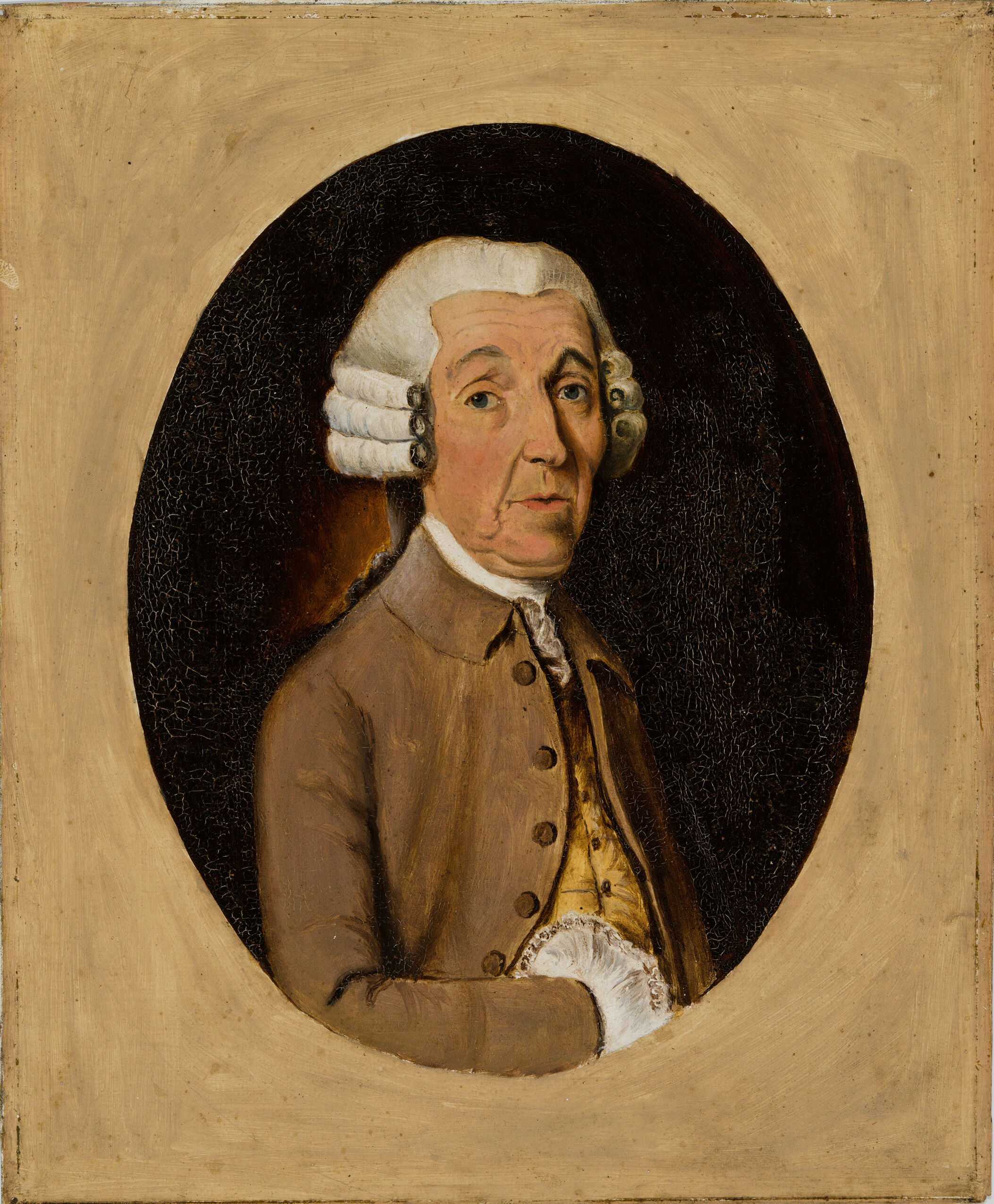 Portrait of Peter Oliver, oil on paper, by an unidentified artist