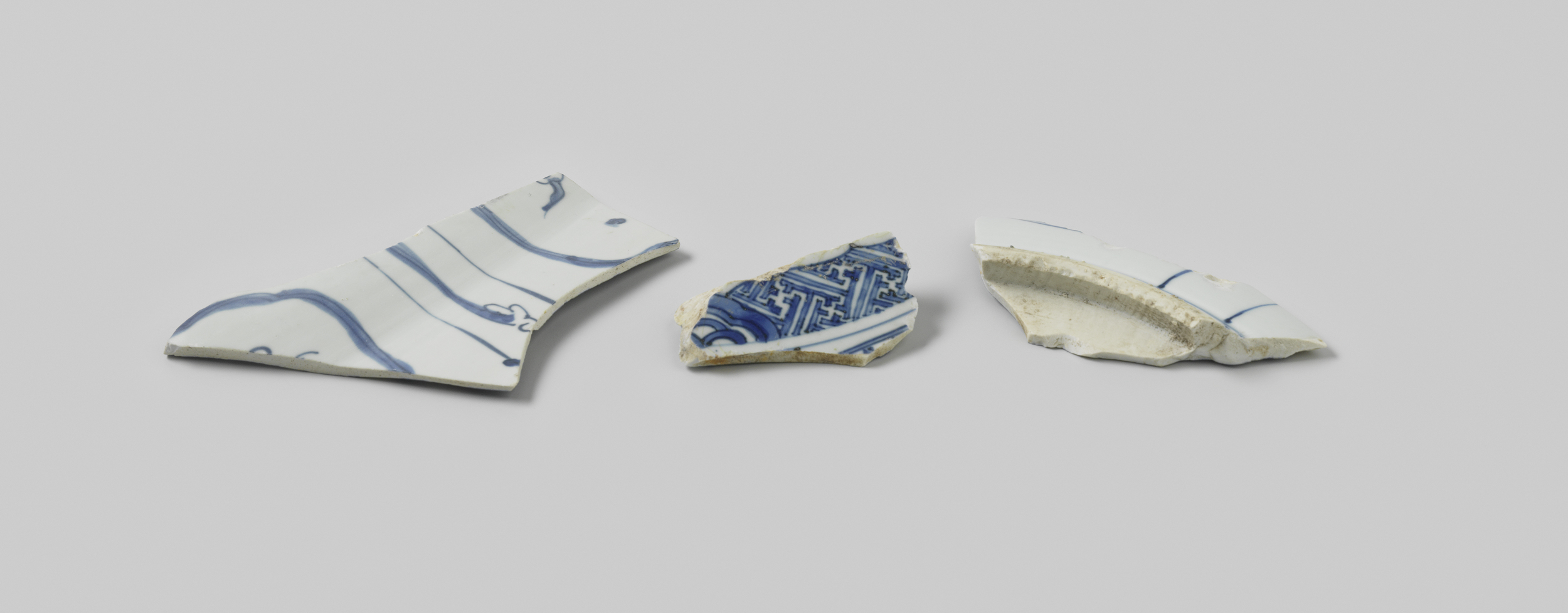 Fragments of porcelain vessels from the V.O.C. ship 'Witte Leeuw', bone medium, Unknown Artist