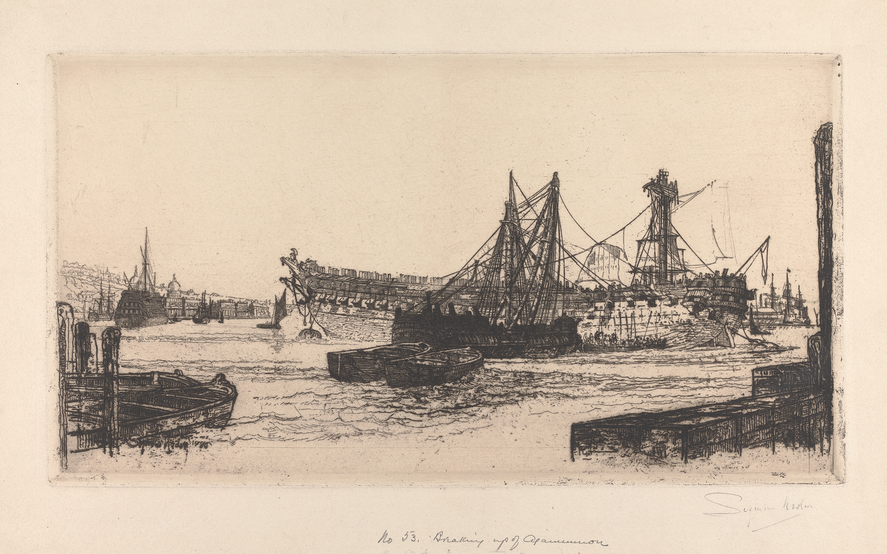 The Breaking Up of the Agamemnon, no. 2, by Francis Seymour Haden, public domain