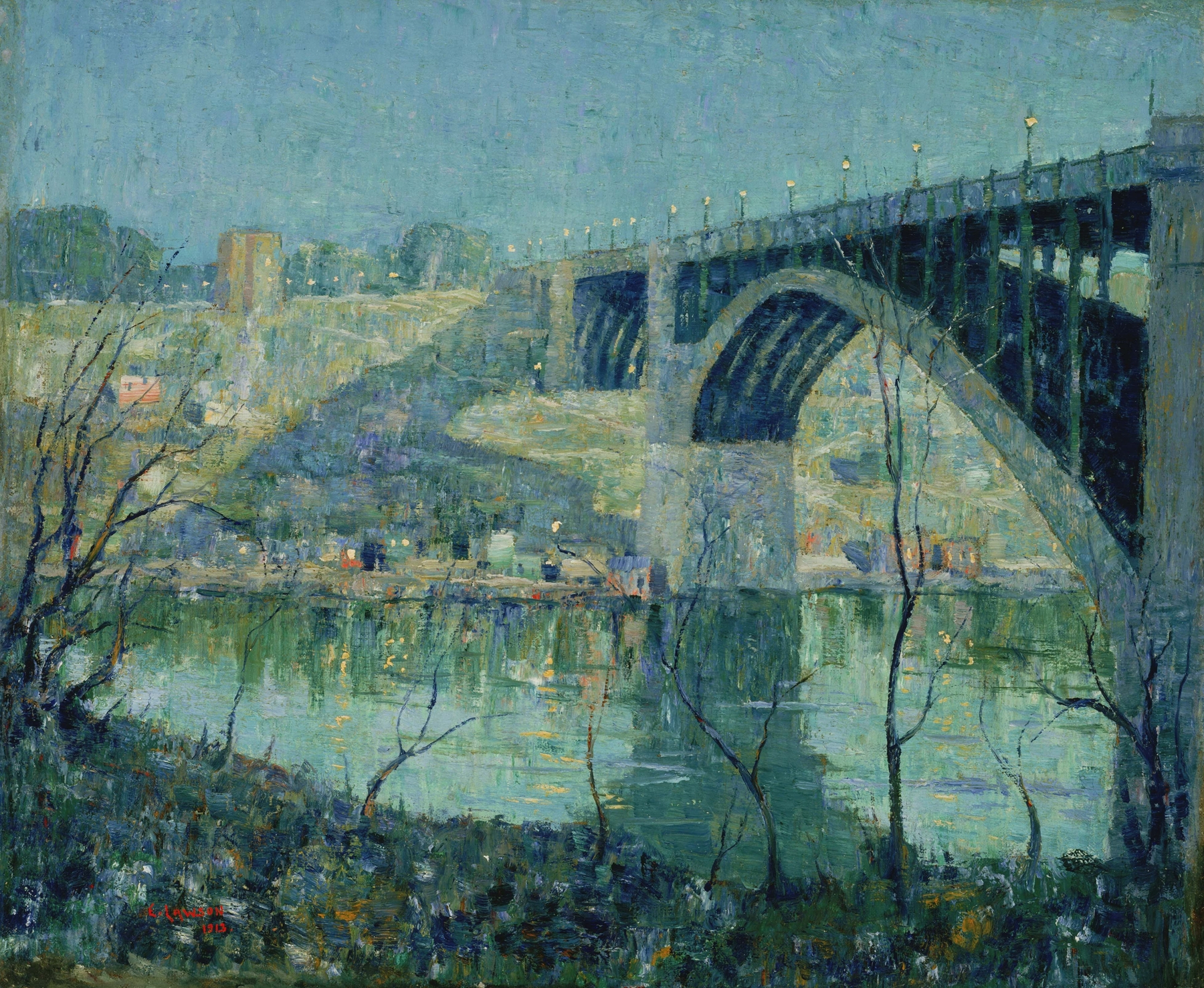 Spring Night, Harlem River, by Ernest Lawson, public domain