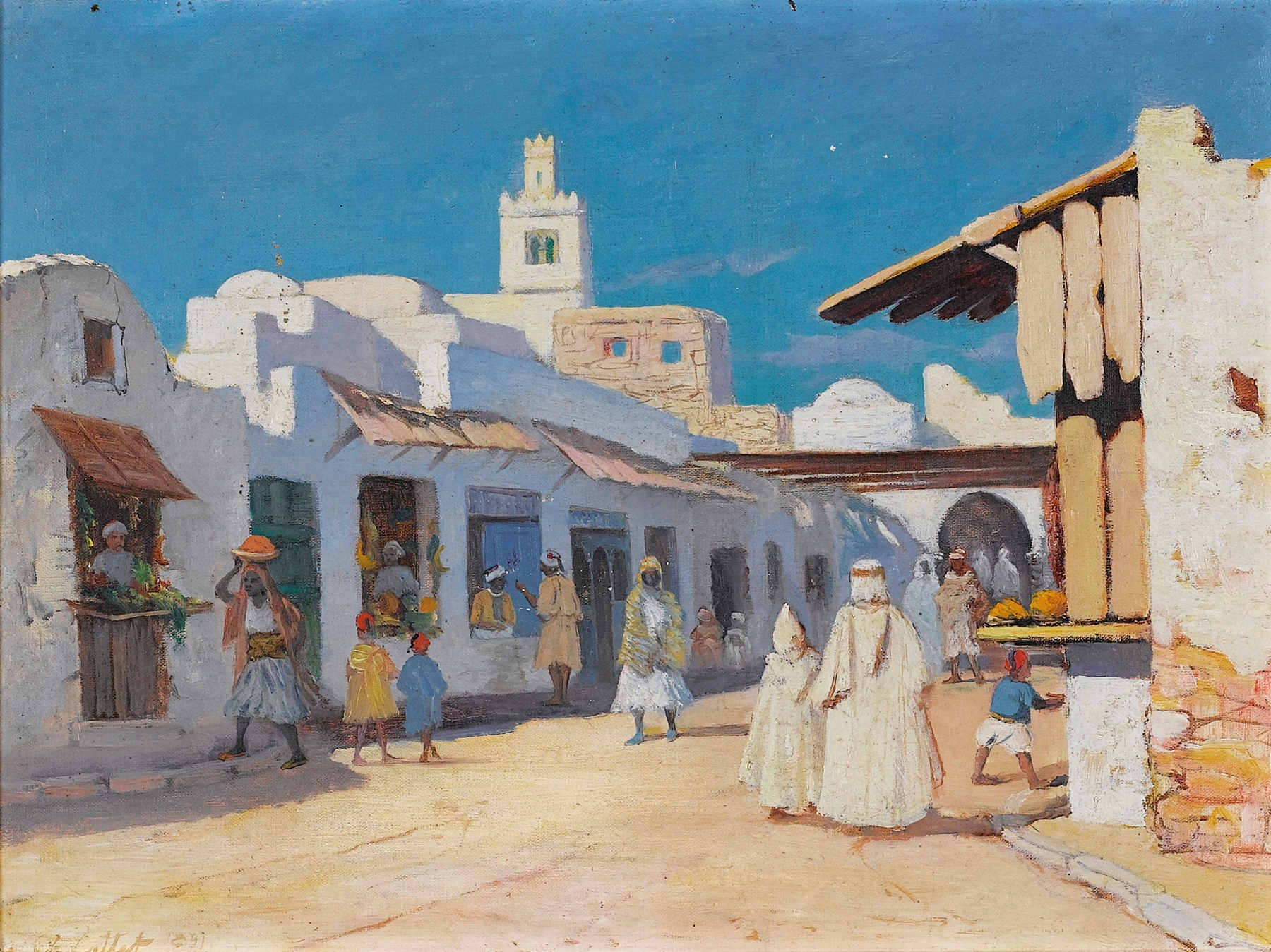 A Street In Tunis, by Charles Cottet, public domain