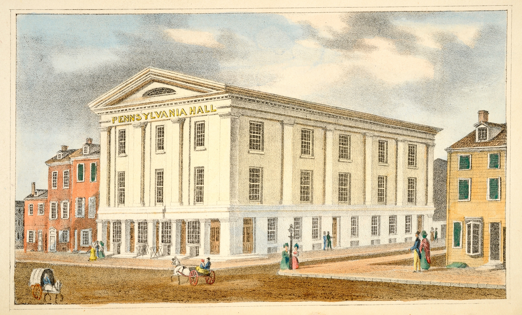 Pennsylvania Hall by C.F. Hamilton, Romanticism, showcasing architectural decay.