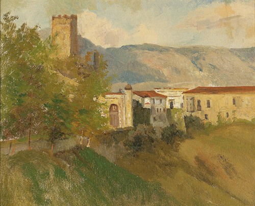 Marie Egner's 'Südliche Landschaft' depicts a serene southern landscape with lush greenery.