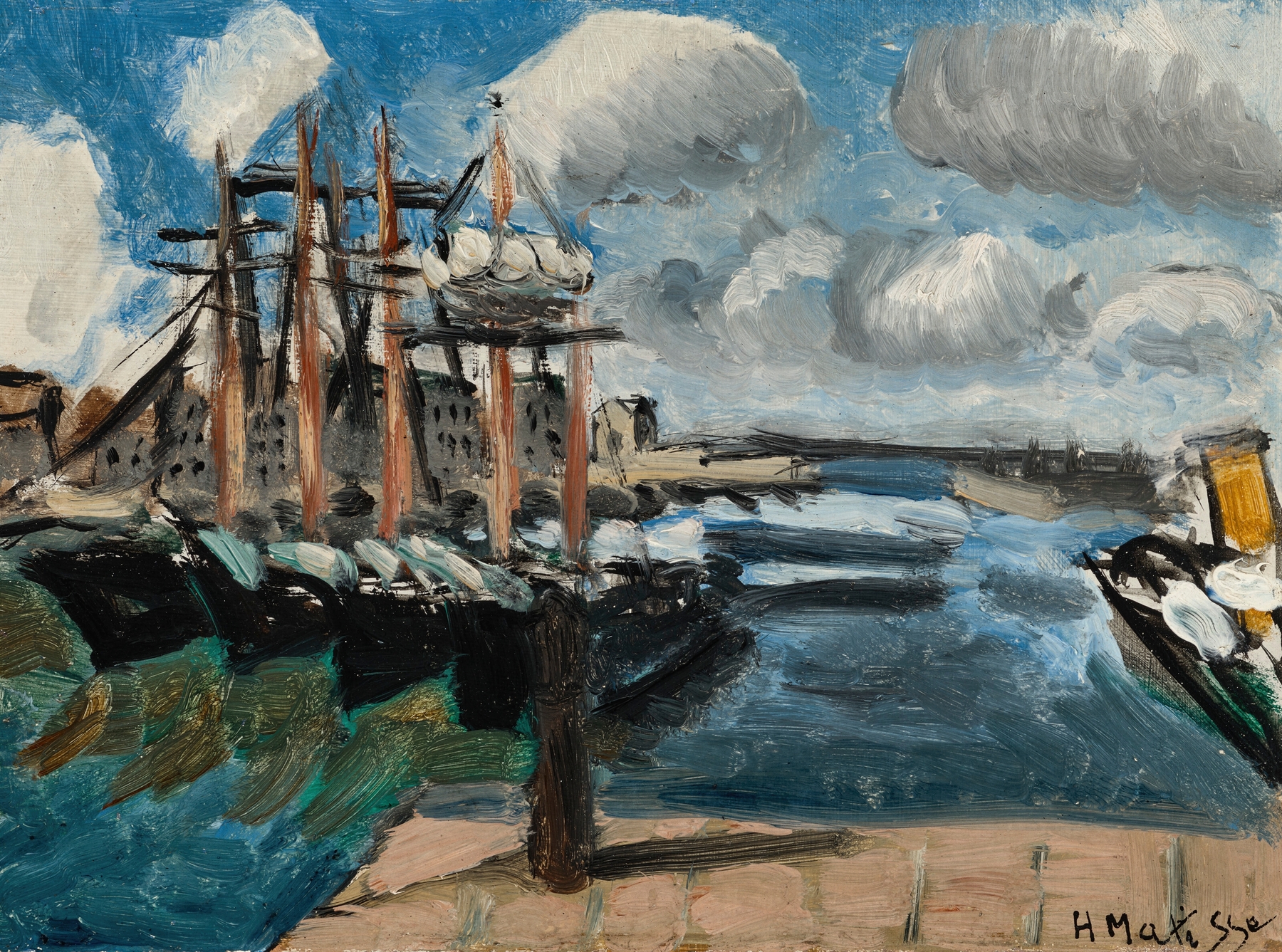 Port de Cherbourg, by Henri Matisse, public domain