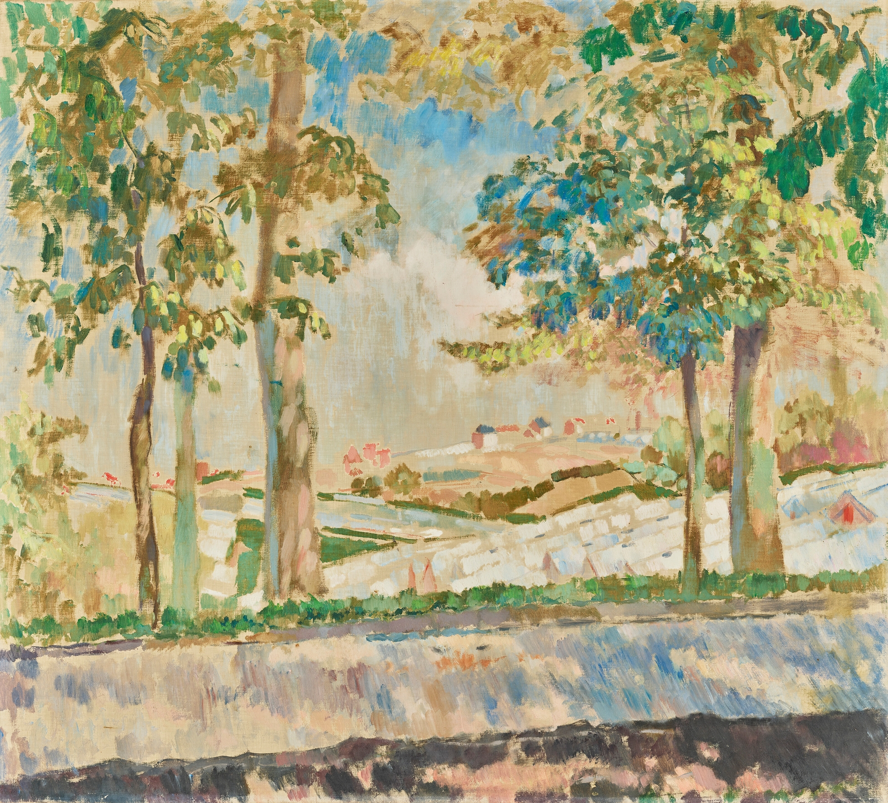 Spring by Rik Wouters, oil on canvas, featuring vibrant flowers and blossoms.