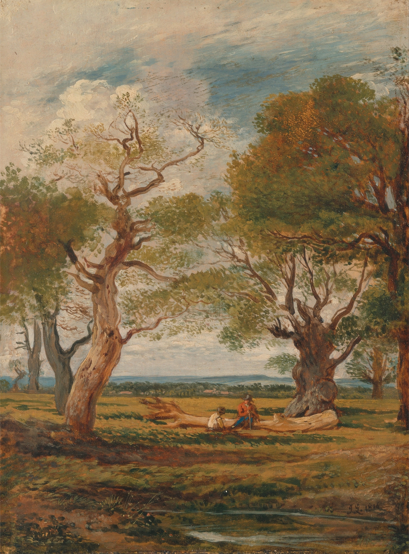 Landscape with Figures, by John Linnell, public domain