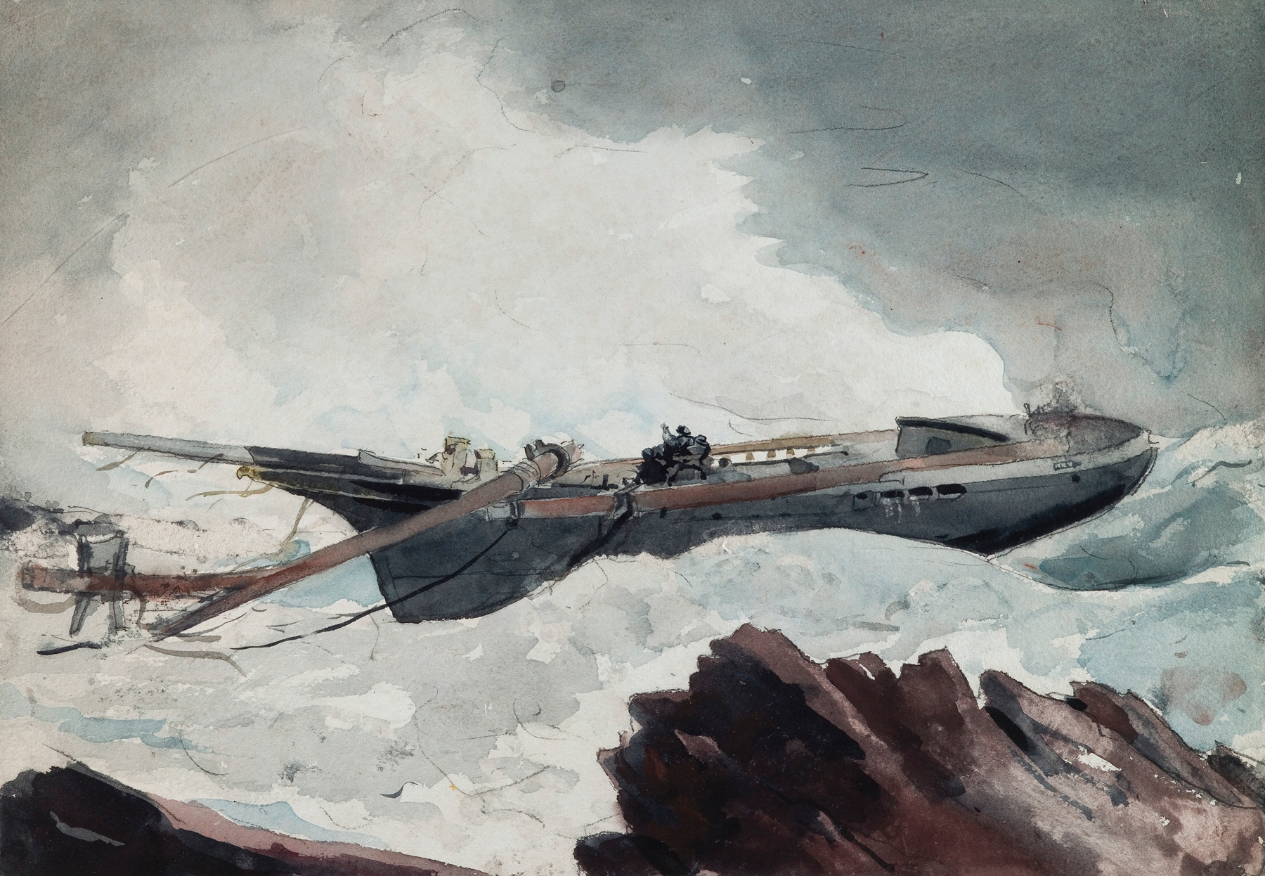 The Wrecked Schooner, by Winslow Homer, public domain