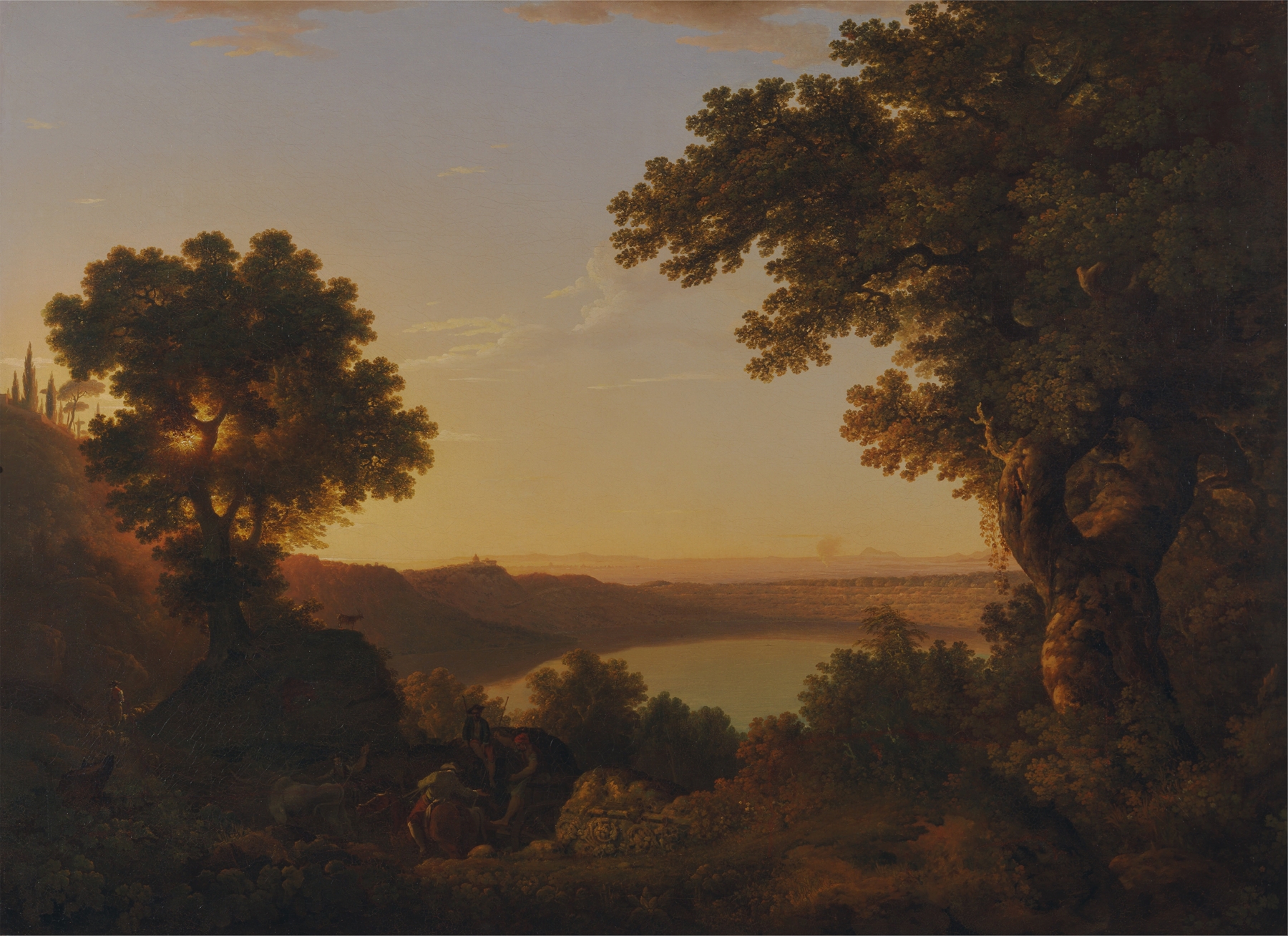 Lake Albano, Italy, by Thomas Jones, public domain