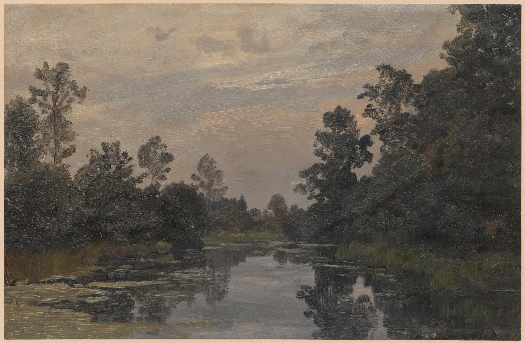 Wooded banks of the River Barycz, oil painting by Adolf Dressler