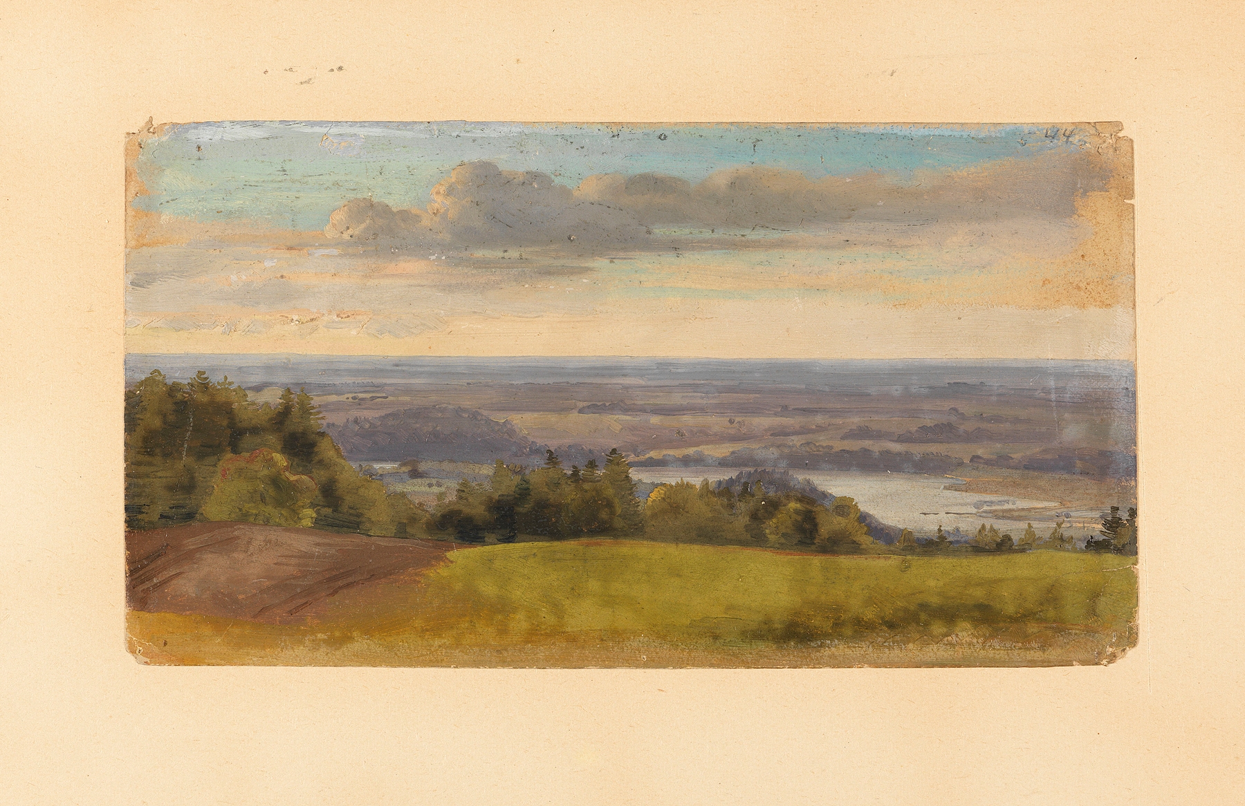 Landscape featuring gentle hills and a summer sky by Carl Schweich
