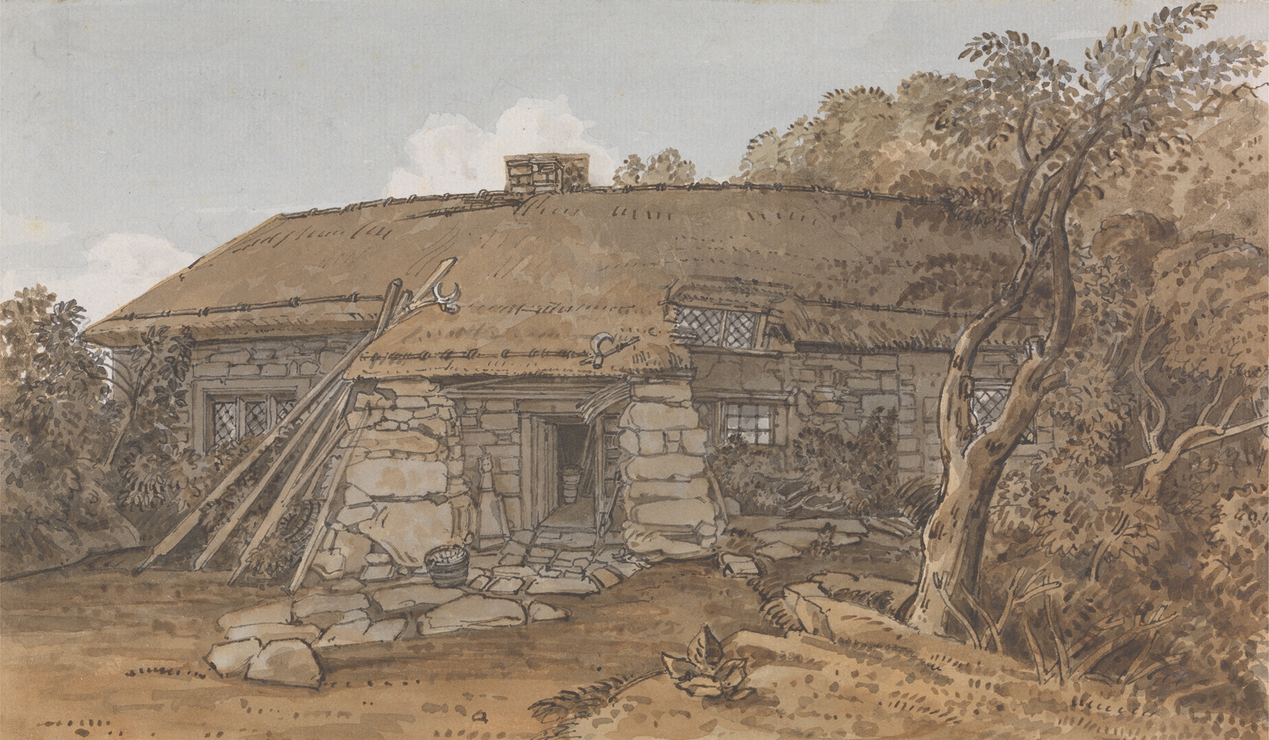 Landscape of a cottage in the Isle of Wight by George Barret Jr., unknown medium