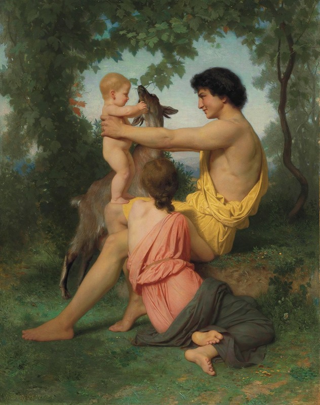 Idylle; famille antique by William Bouguereau