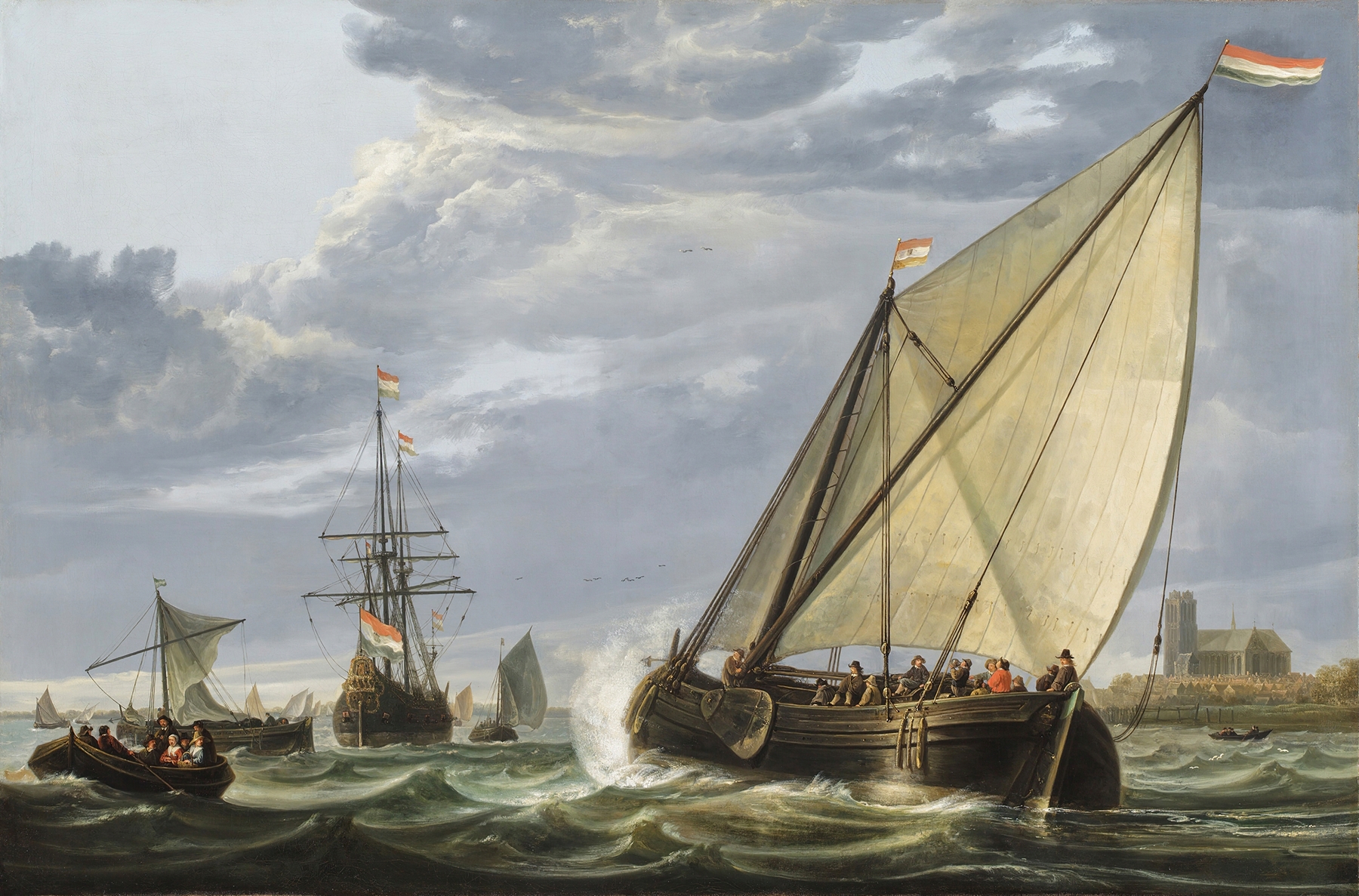 Shipping on the Maas, Dordrecht, by Aelbert Cuyp, public domain