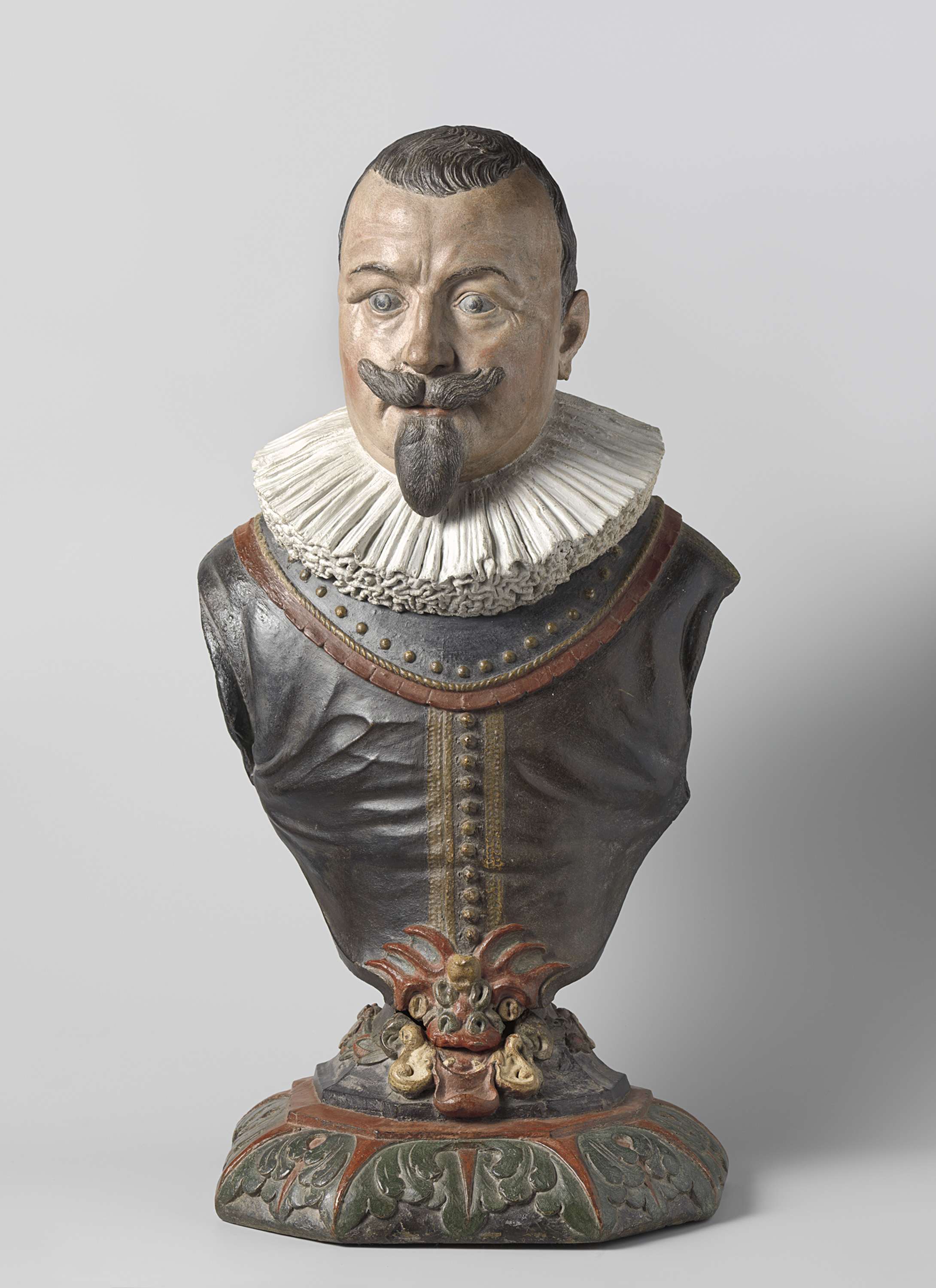 Bust of Piet Hein, wood sculpture by Hendrick de Keyser