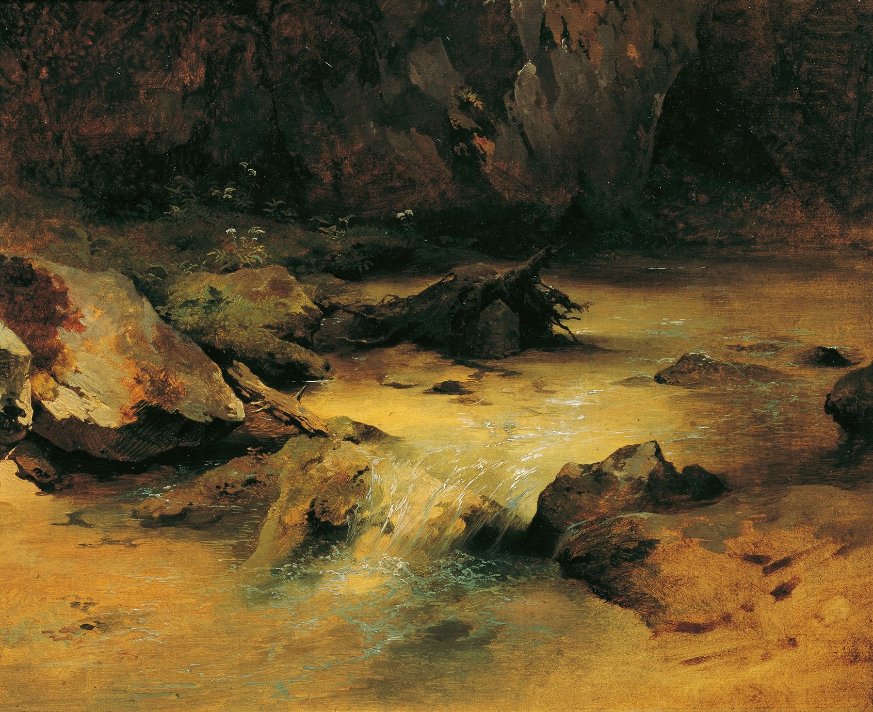 Wildbach, by Friedrich August Matthias Gauermann, public domain