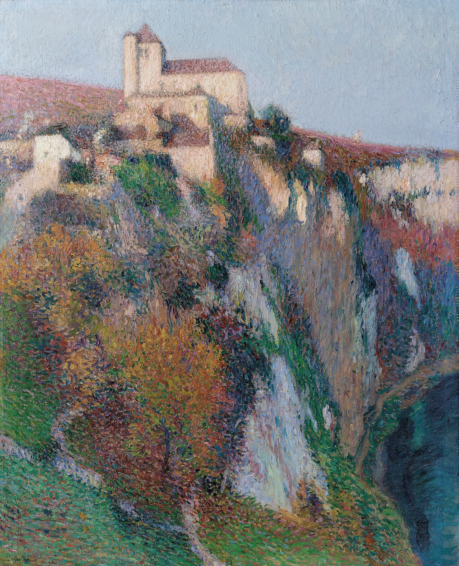 L’église Saint-Cirq Lapopie by Henri Martin, oil painting.