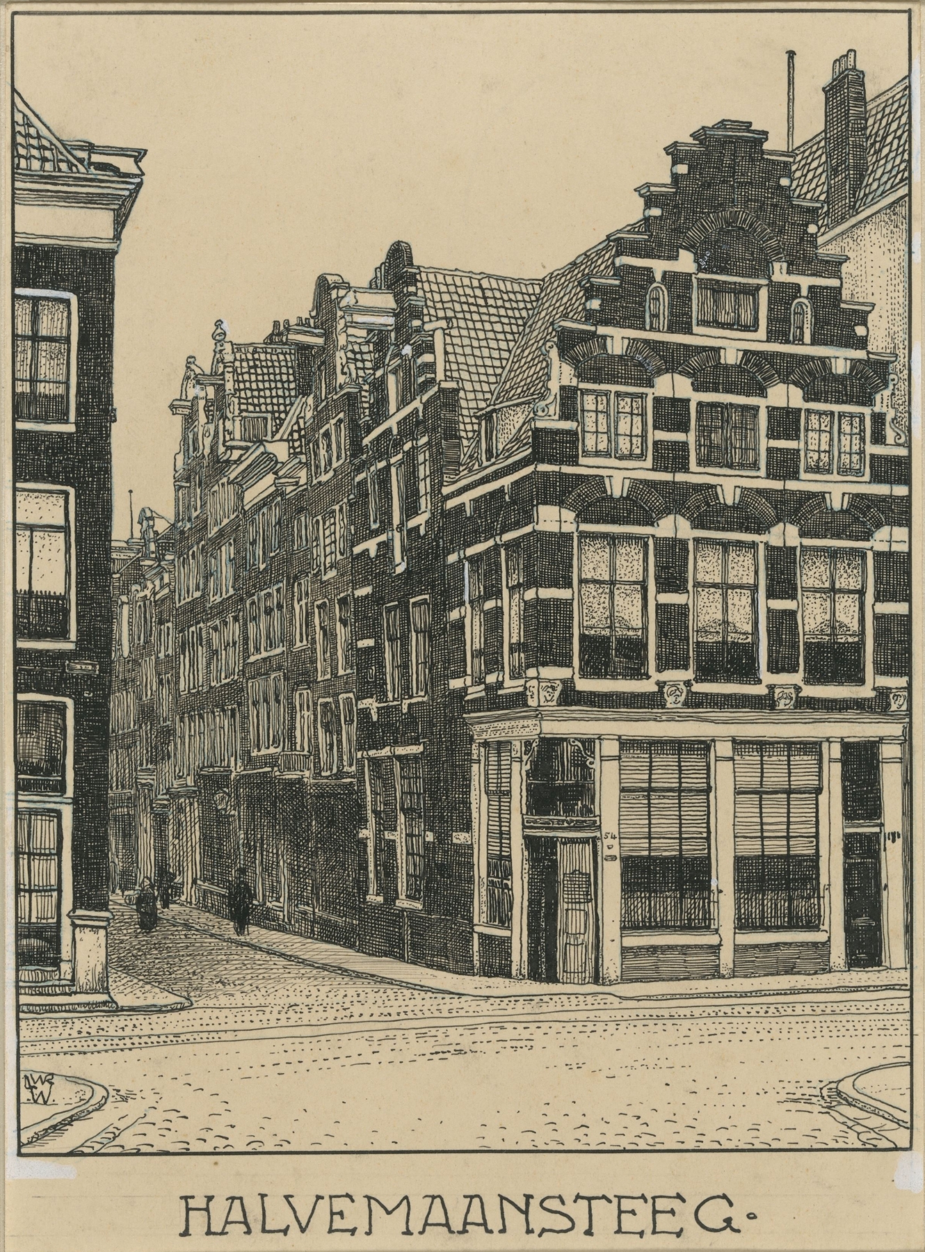 Halvemaansteeg te Amsterdam, by Willem Wenckebach, public domain
