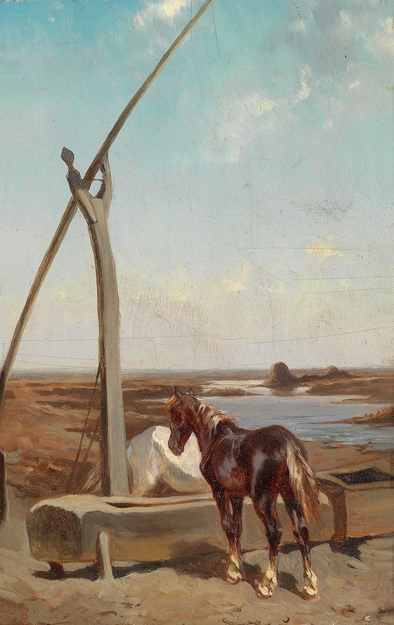 A scene depicting rural life in the Puszta region by August von Pettenkofen.