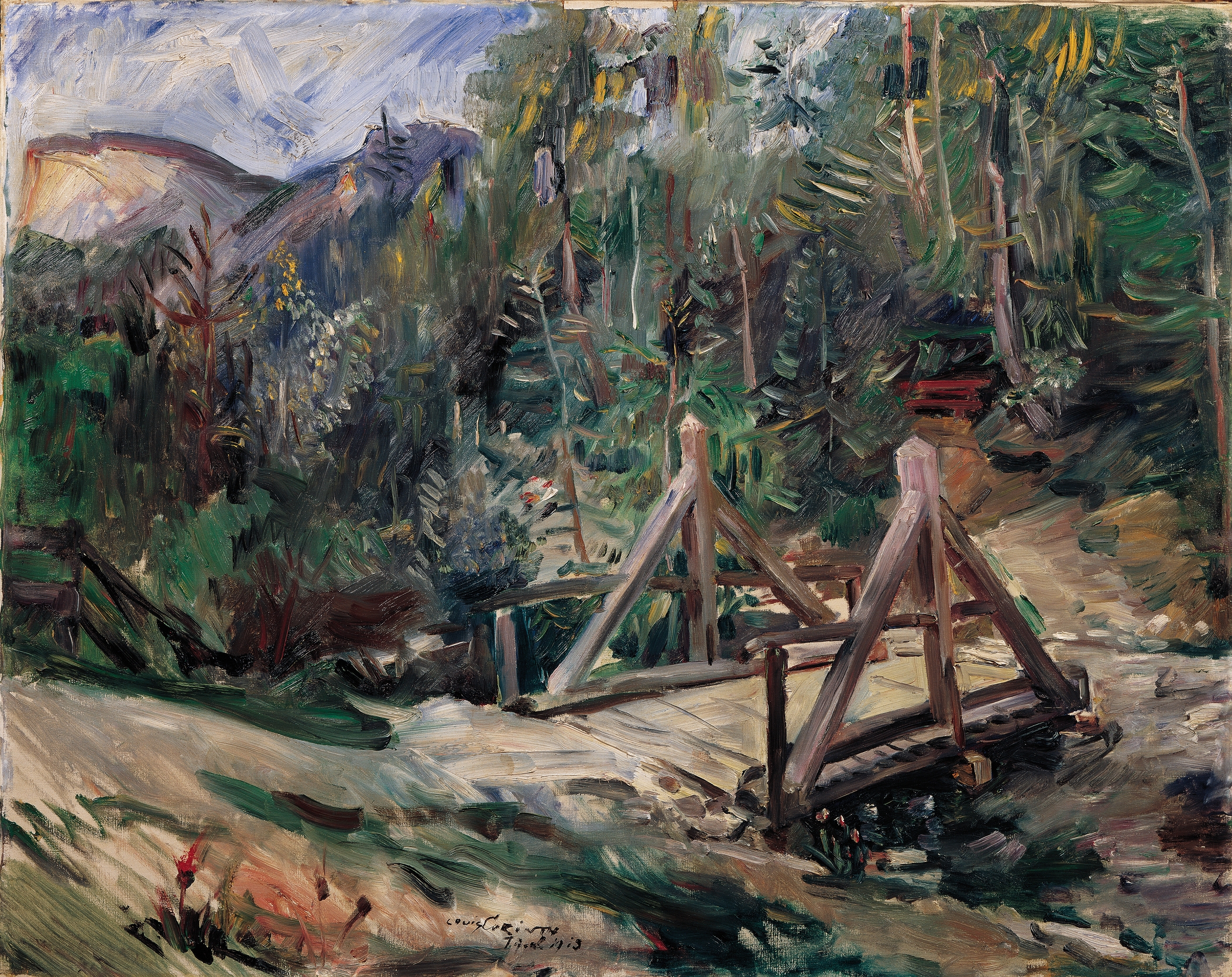 Tiroler Landschaft Mit Brücke, by Lovis Corinth, public domain