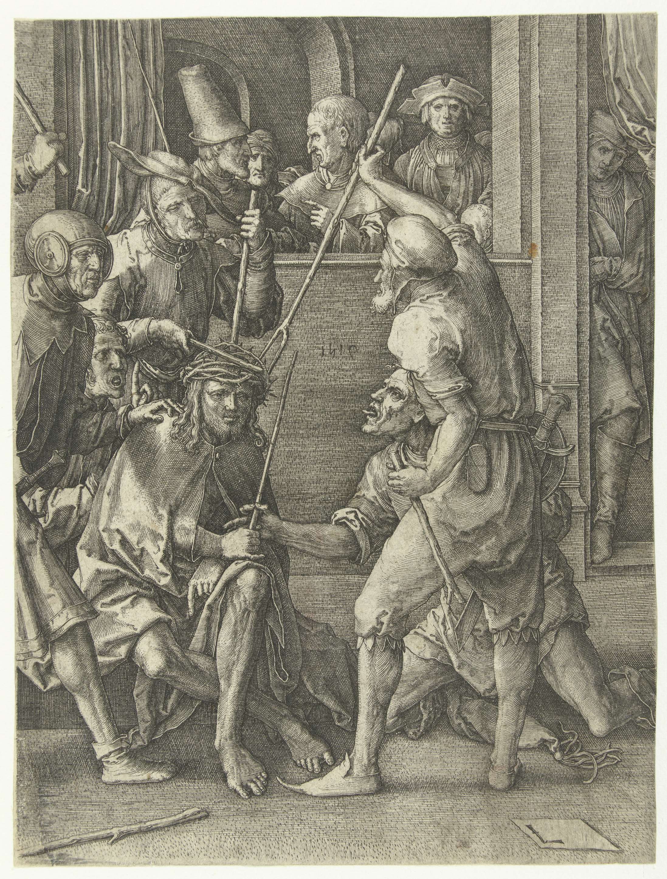 Doornenkroning, by Lucas van Leyden, public domain