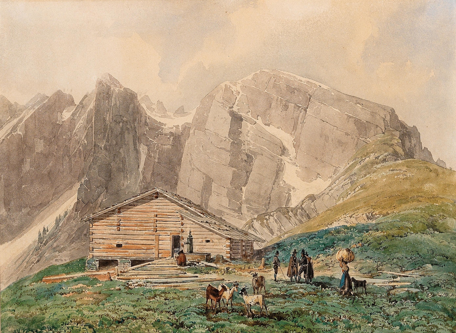 Oil painting of St. Petersberg fortress by Thomas Ender