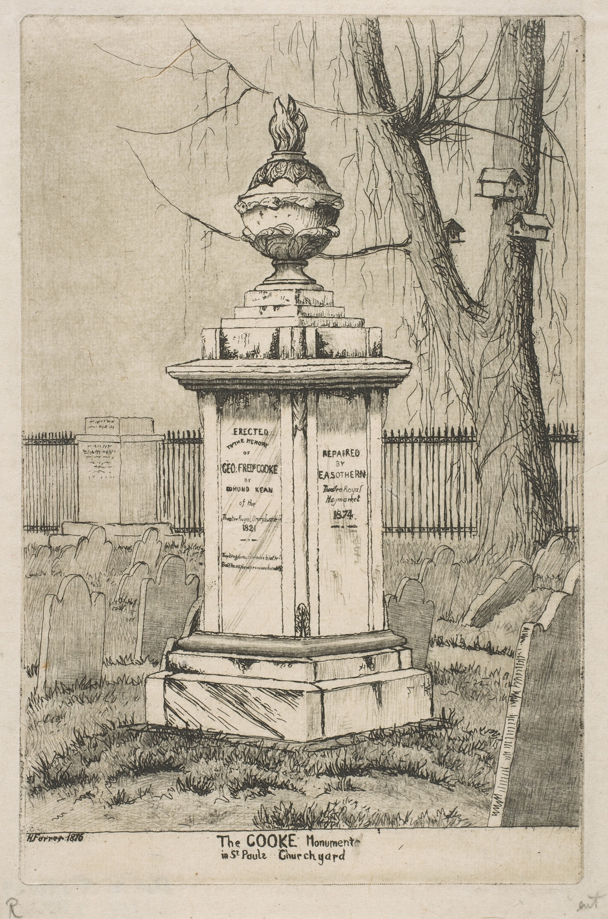 The Cooke Monument in St. Paul’s Churchyard, engraving by Henry Farrer