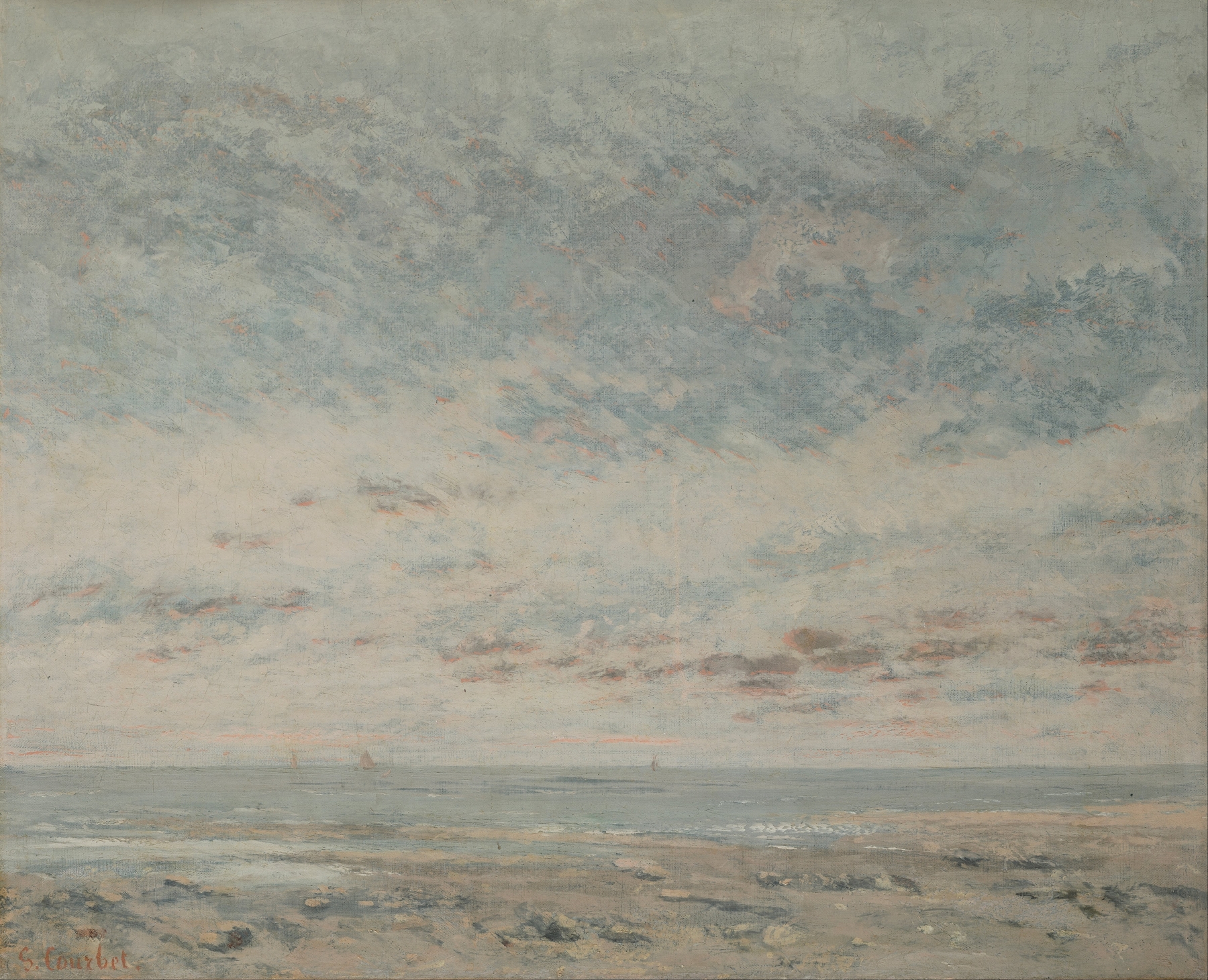 Low Tide at Trouville, by Gustave Courbet, public domain
