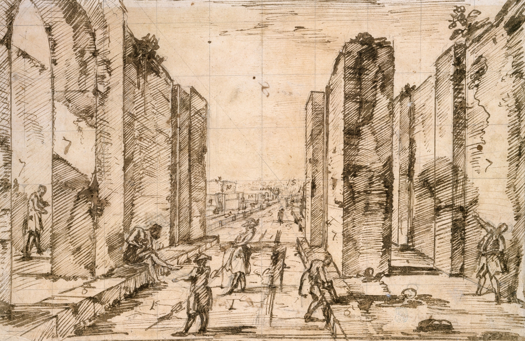 View through the Herculaneum Gate, Pompeii, by Giovanni Battista Piranesi, public domain
