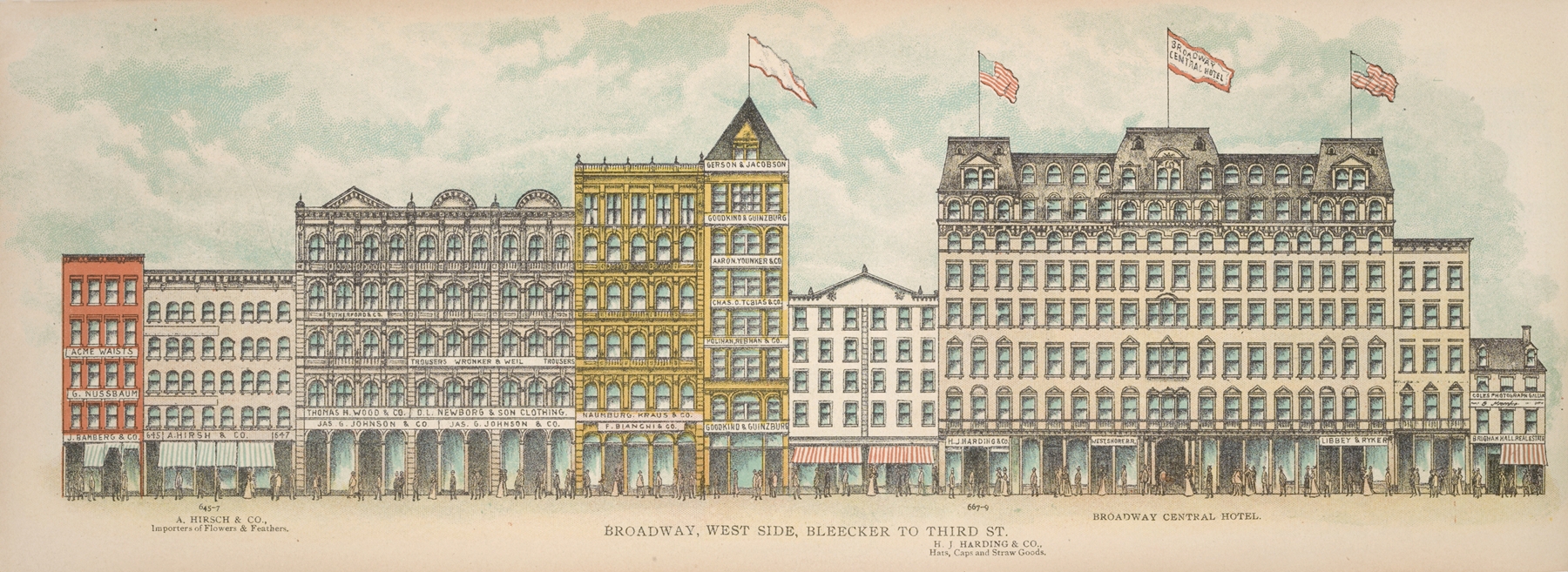 Genre scene depicting a busy New York street in 1899 by Mail & Express
