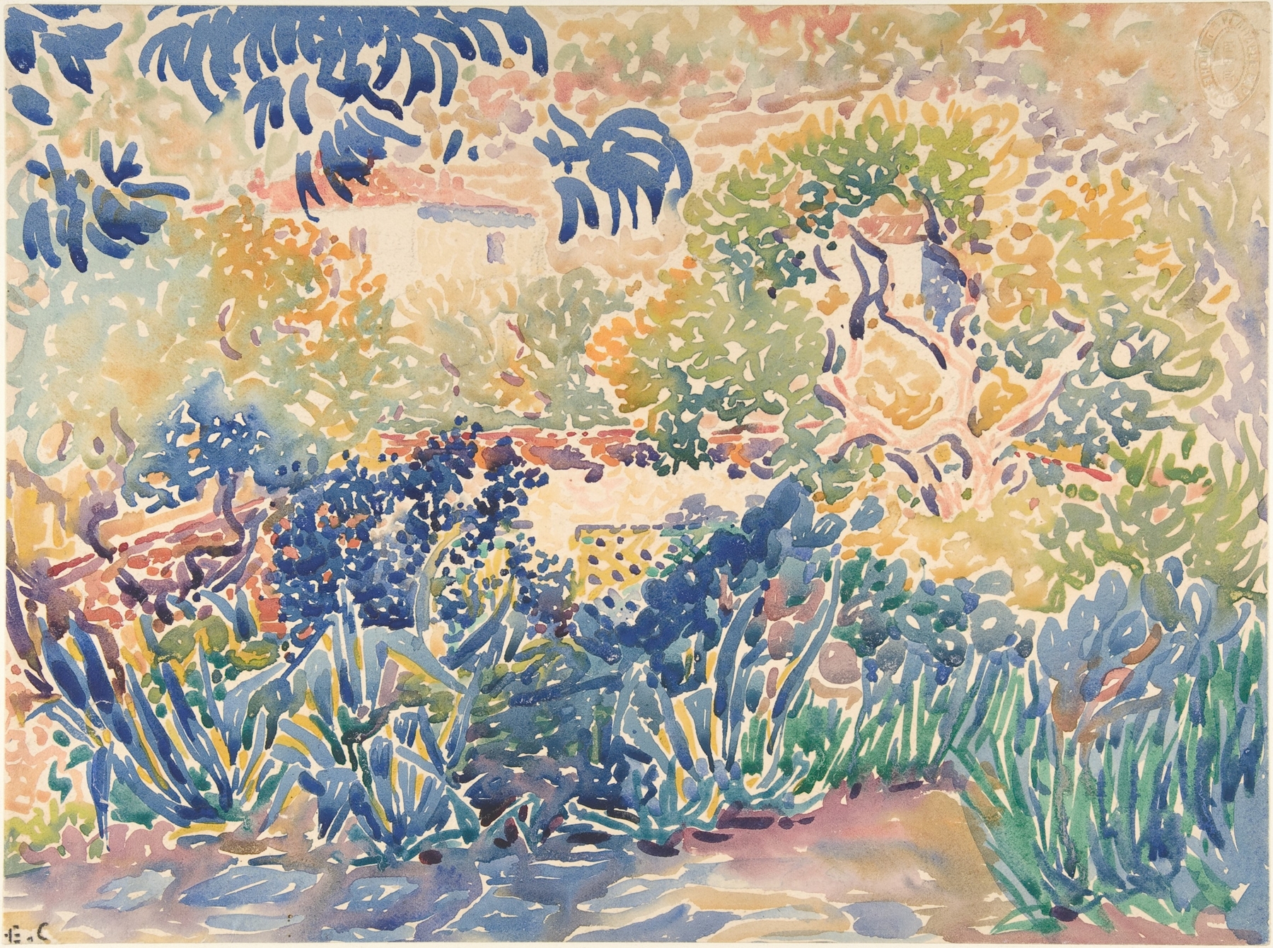 The Artist’s Garden at Saint-Clair, by Henri-Edmond Cross, public domain