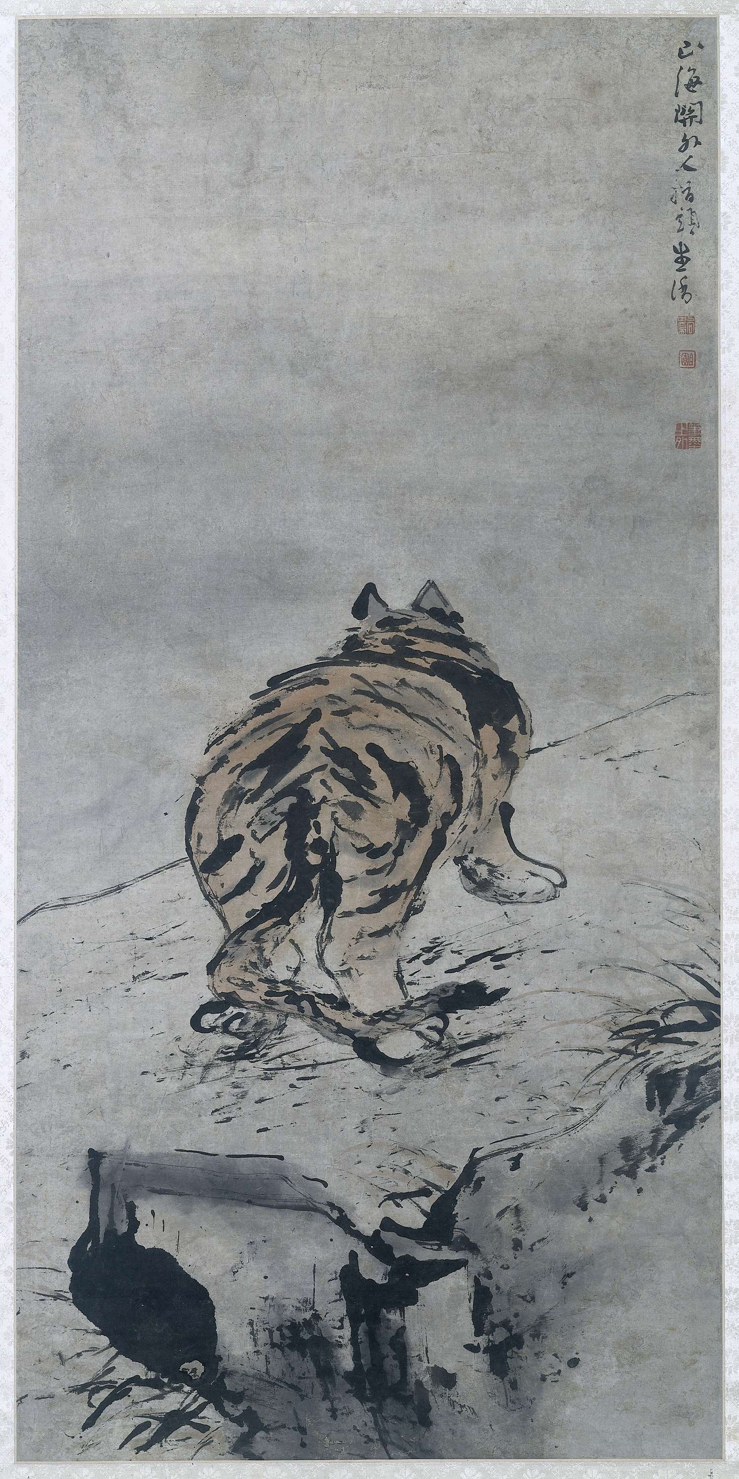 Tiger Seen from the Rear, by Gao Qipei, public domain