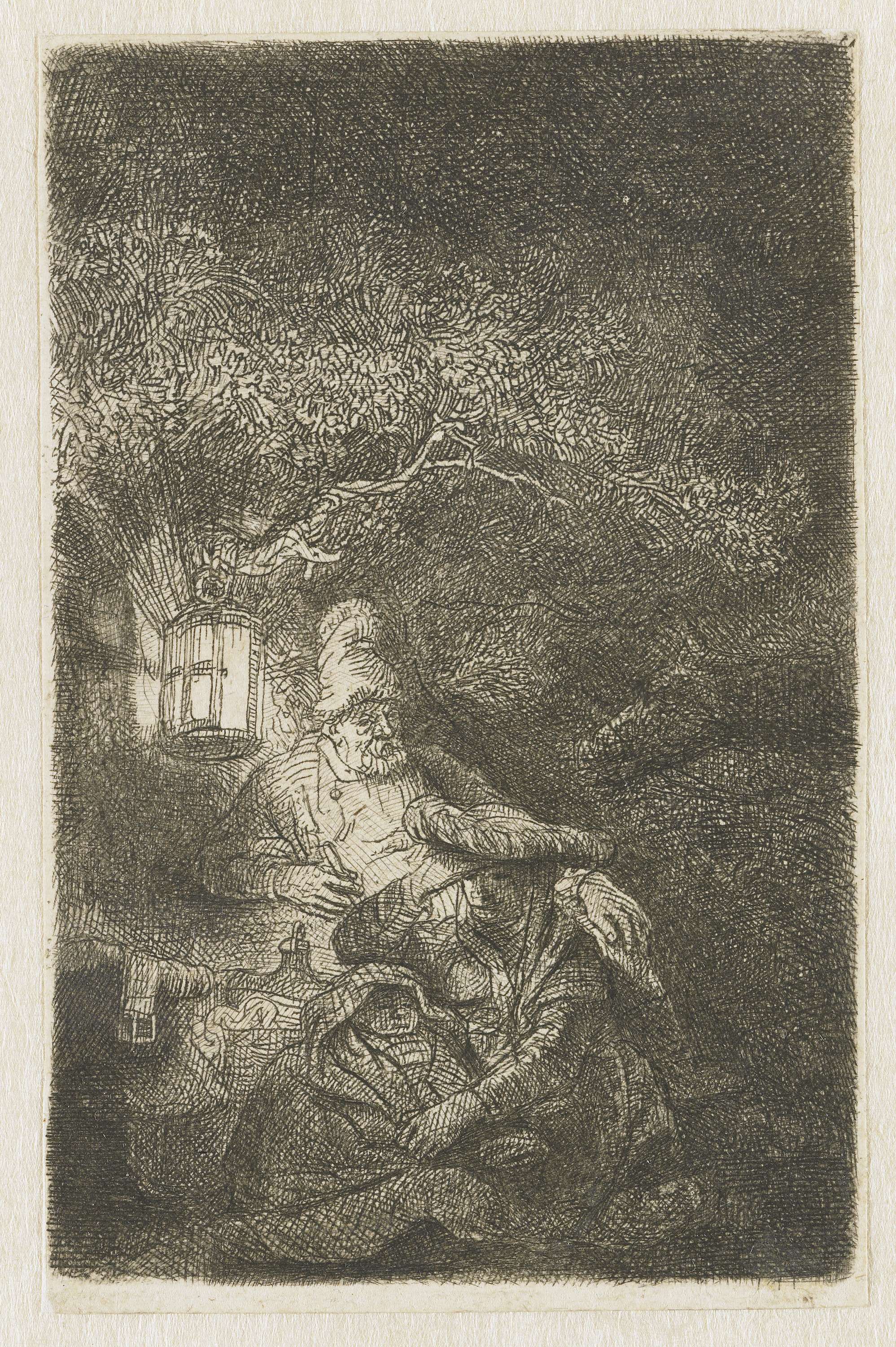 The rest on the flight into Egypt: a night piece, by Rembrandt van Rijn, public domain