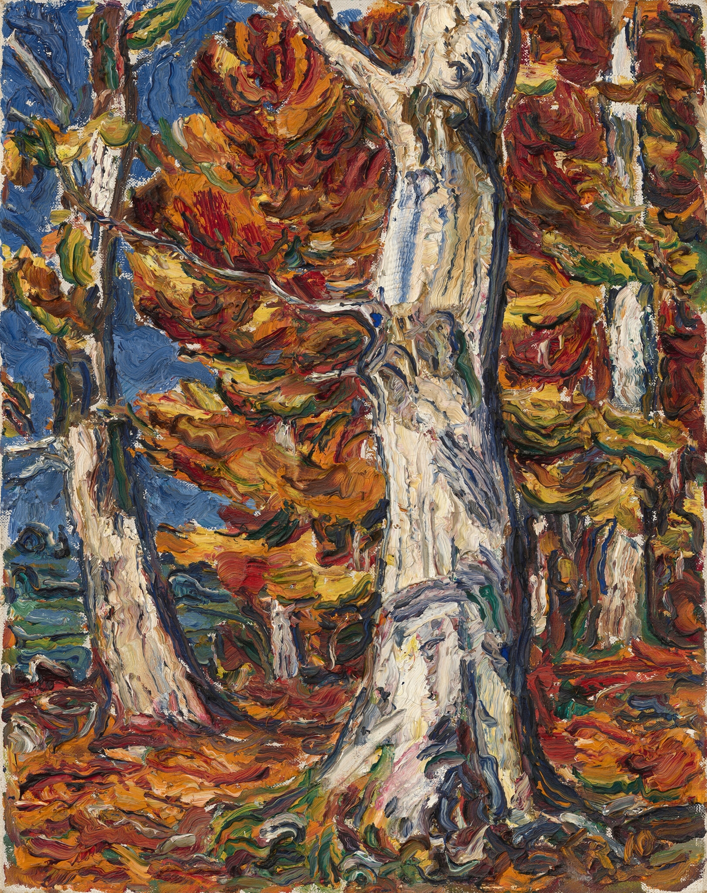 White Beeches in Fall, by Christian Rohlfs, public domain