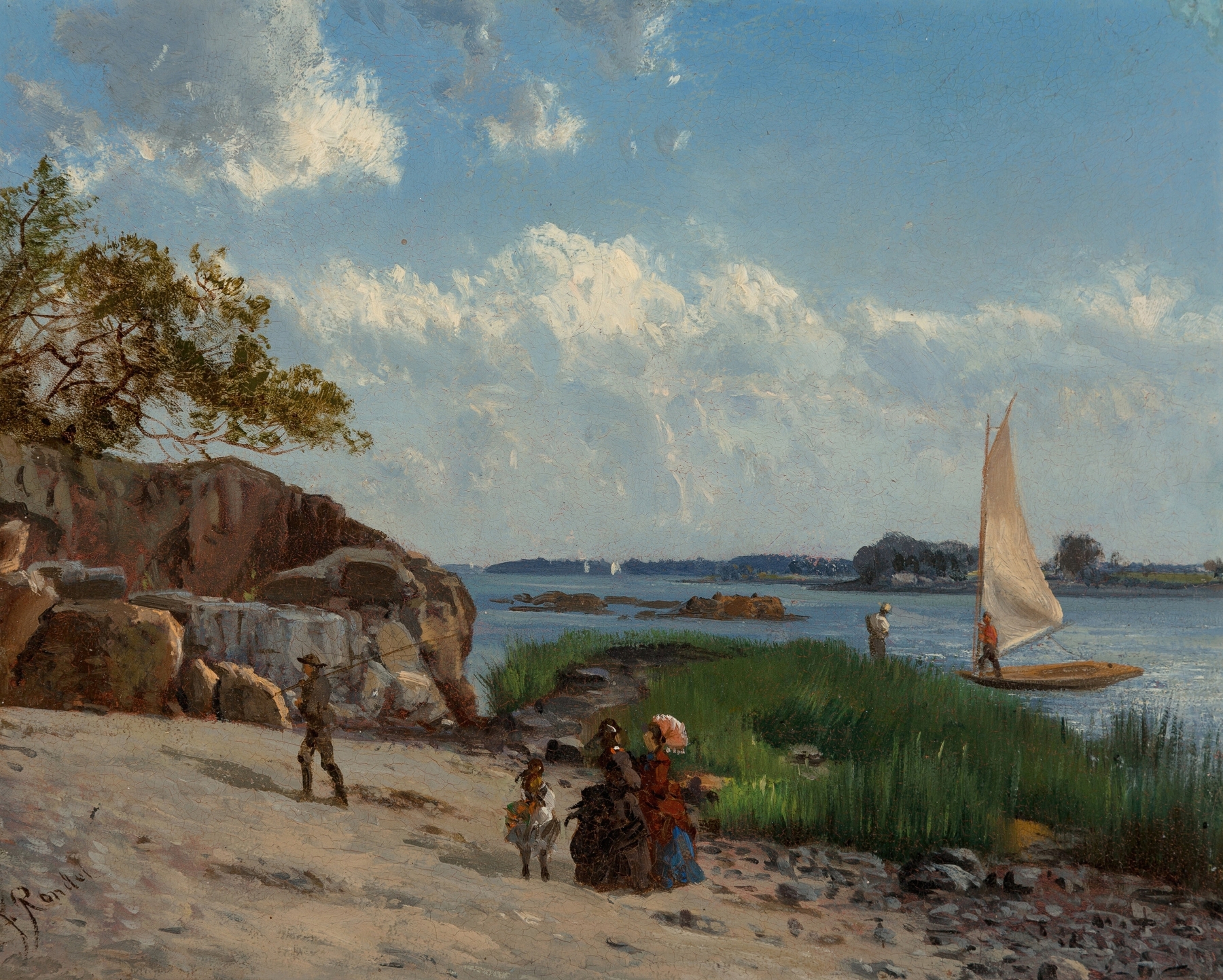 Landscape of Pine Island, New York by Frederick Rondel, oil on canvas