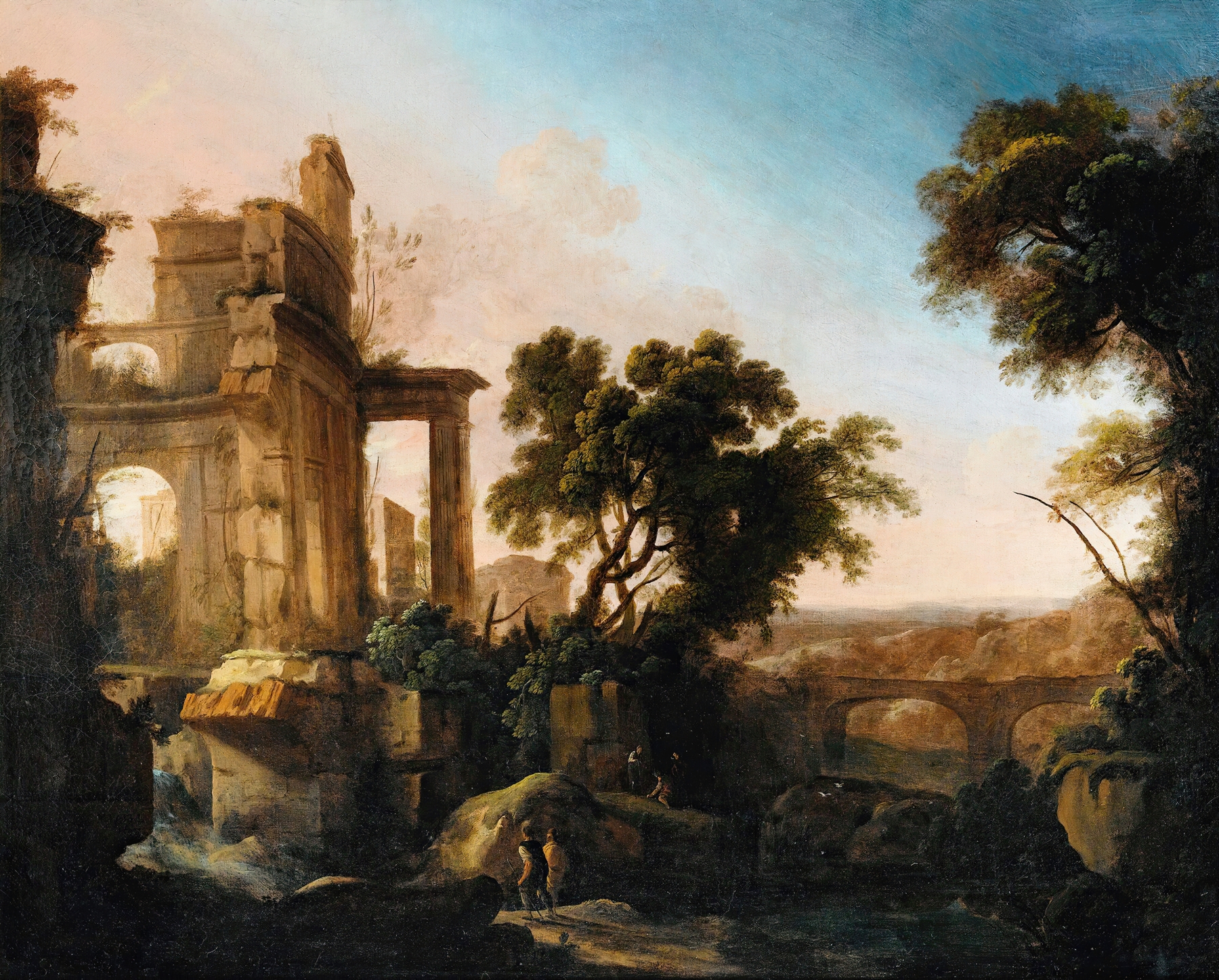 Landscape With Ruins, oil on canvas by Pierre Antoine Patel the younger