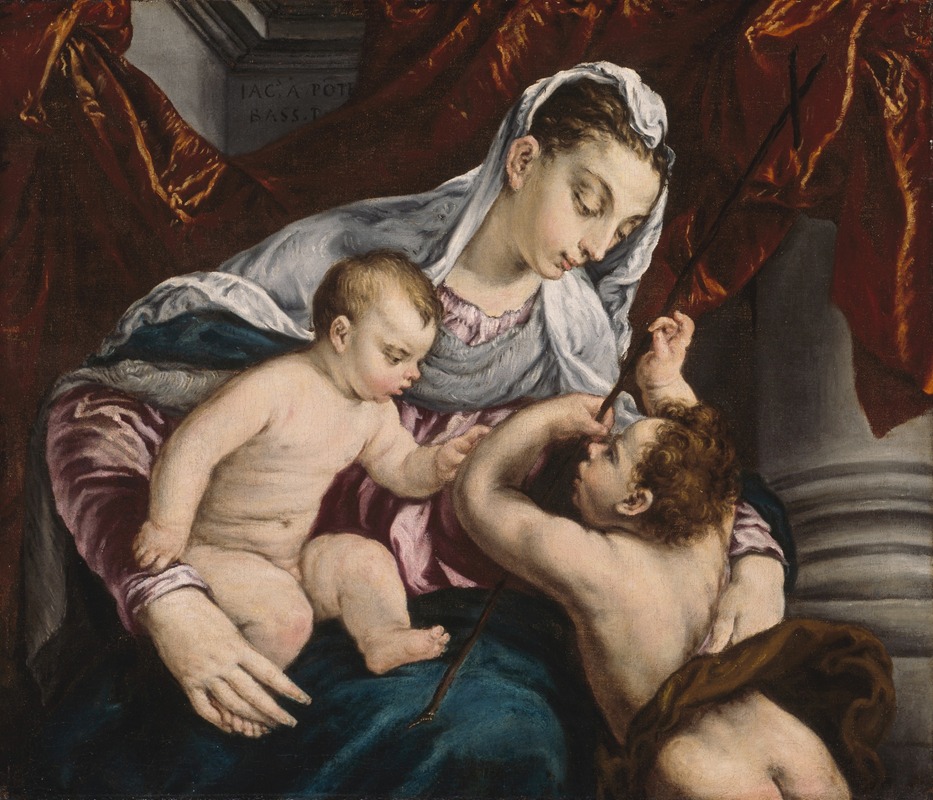 Virgin and Child with the Young Saint John the Baptist, oil on canvas by Jacopo Bassano