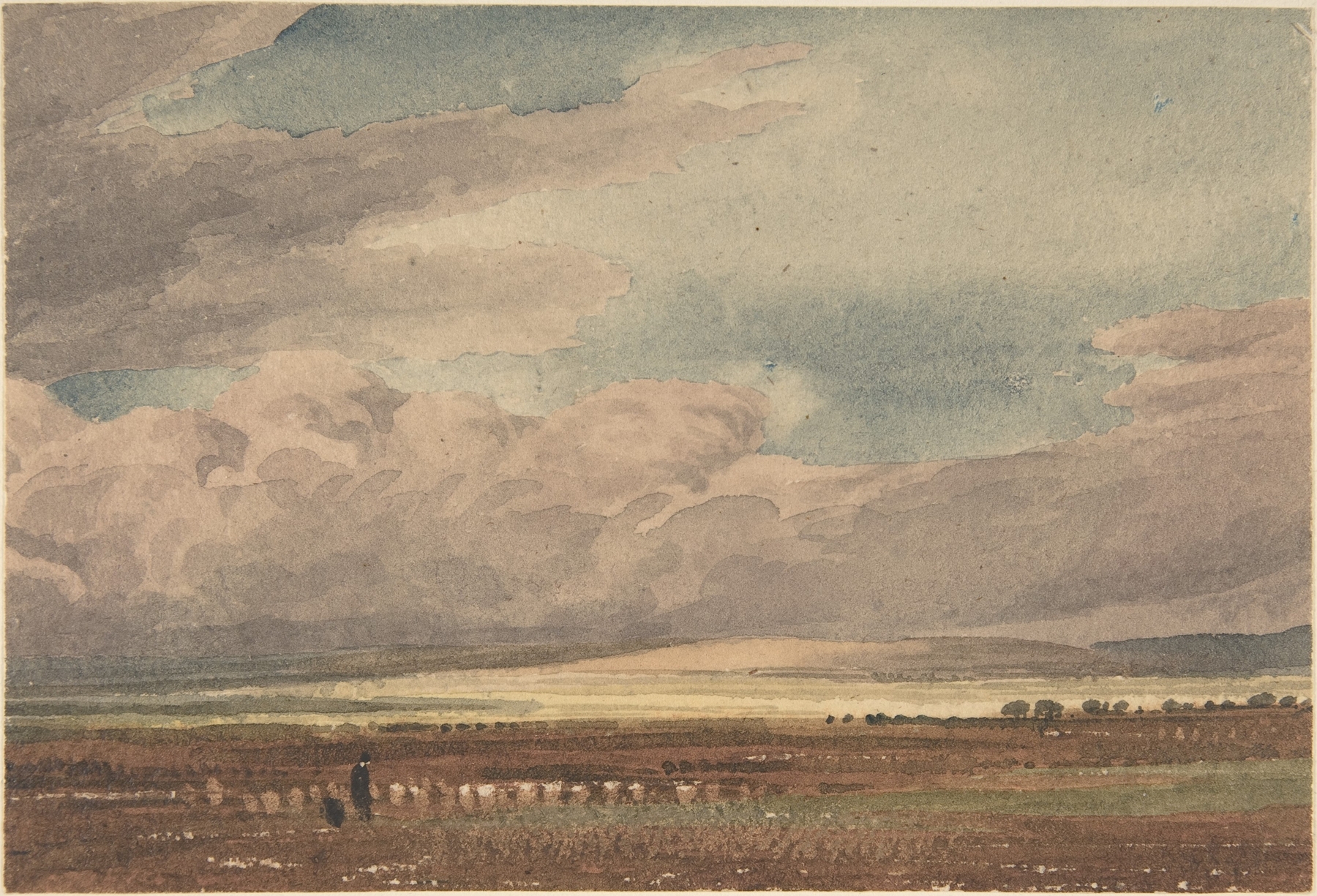 Salisbury Plain landscape with Old Sarum, oil on canvas by William Turner of Oxford