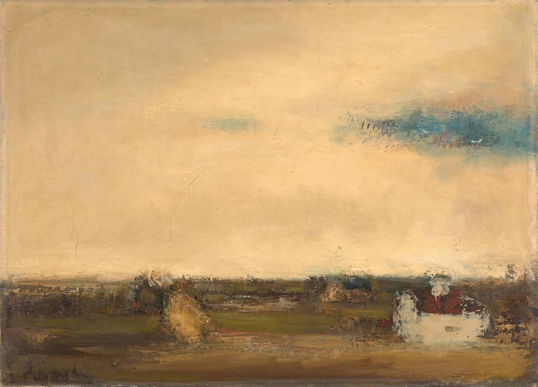 Landschaft mit weißem Haus, by Constant Permeke, public domain